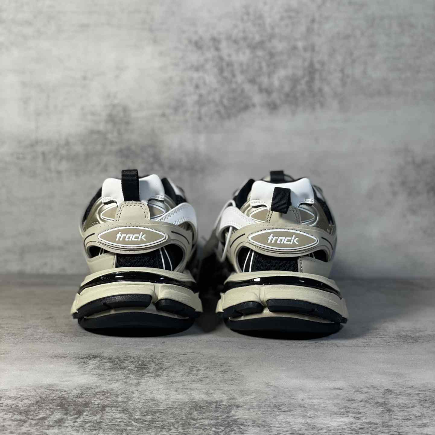 Balenciaga Track Sneaker In Beige And Black Mesh And Nylon - DopestKickz