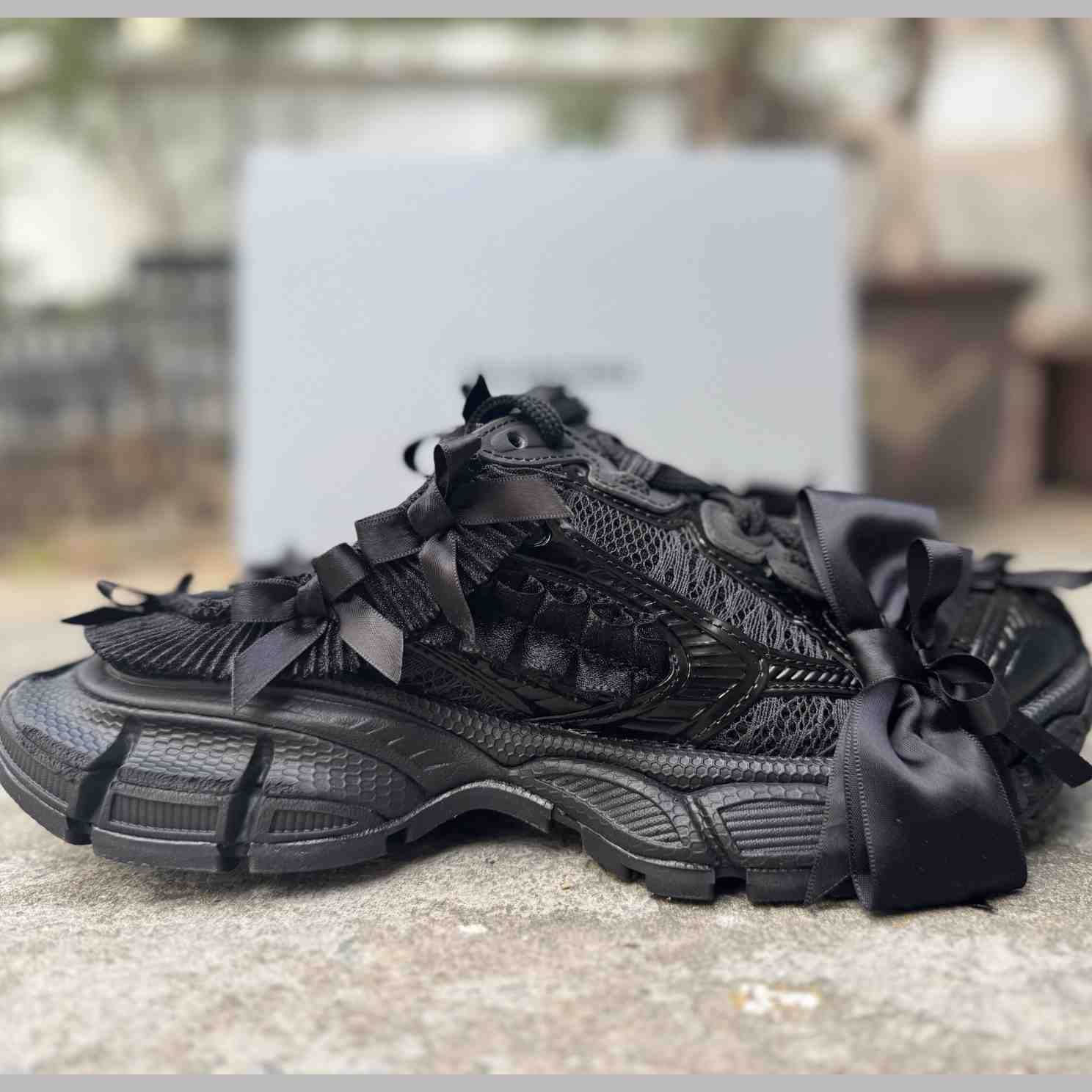 Balenciaga 3XL Mule “Black” Distressed Closed-Toe Half Slip-On Sneaker  - DopestKickz