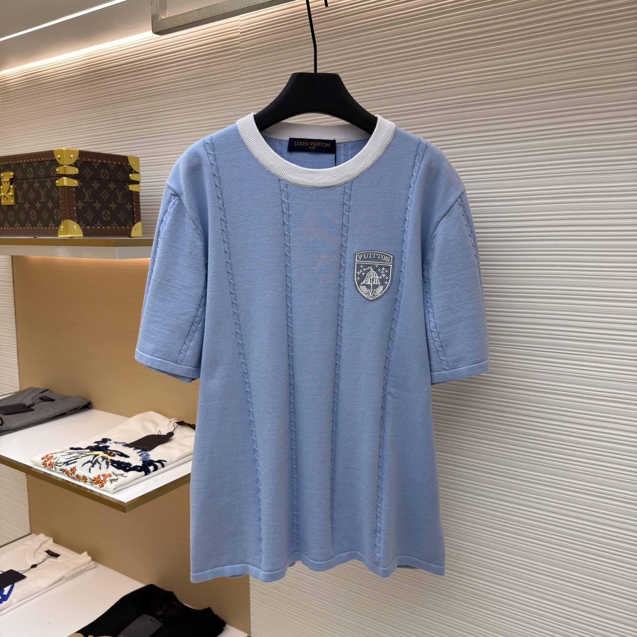 Louis Vuitton Silk-Cotton Short-Sleeved Crewneck   1AIJYL - DopestKickz