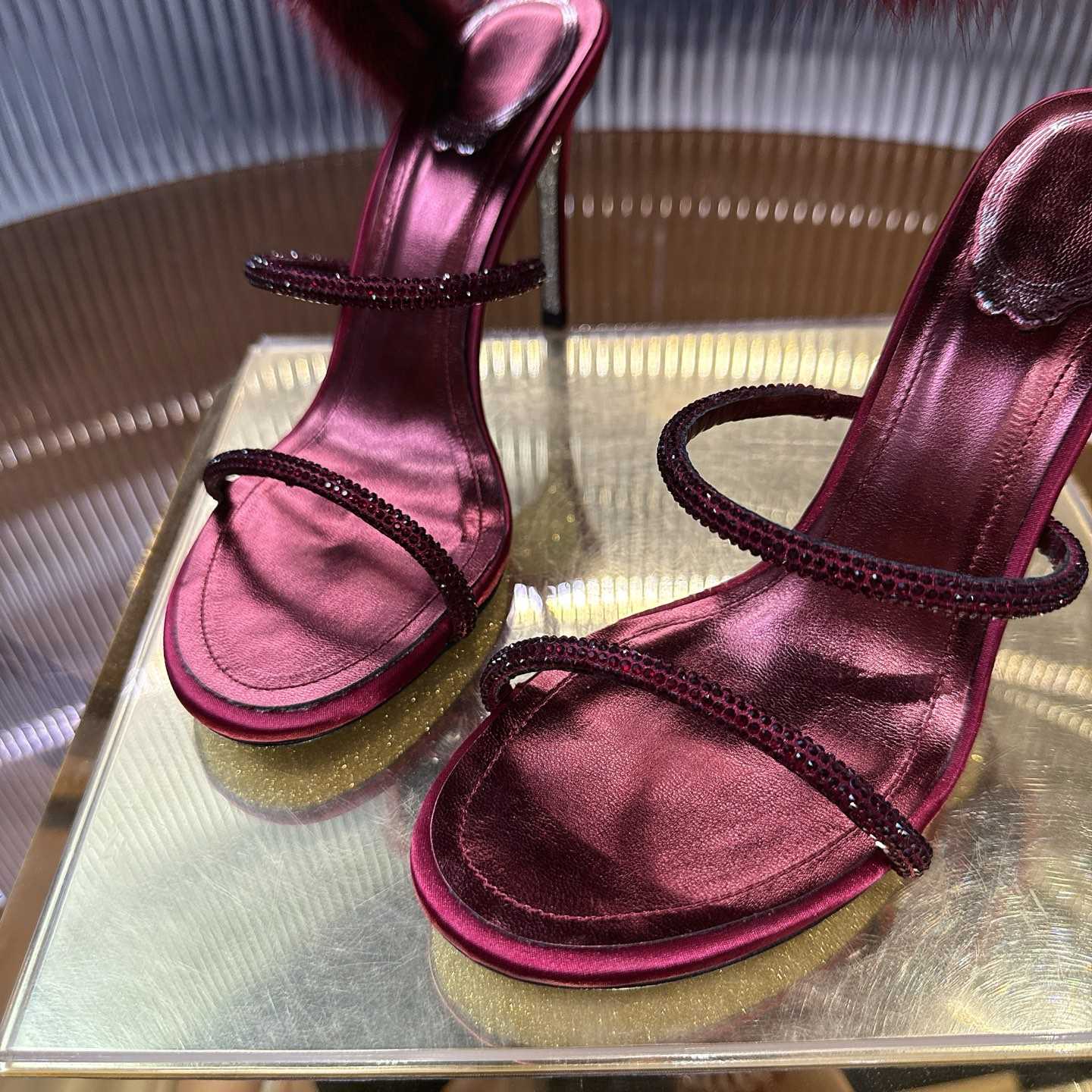 Rene Caovilla Lapin Fur-embellished 95mm Sandal   - DopestKickz