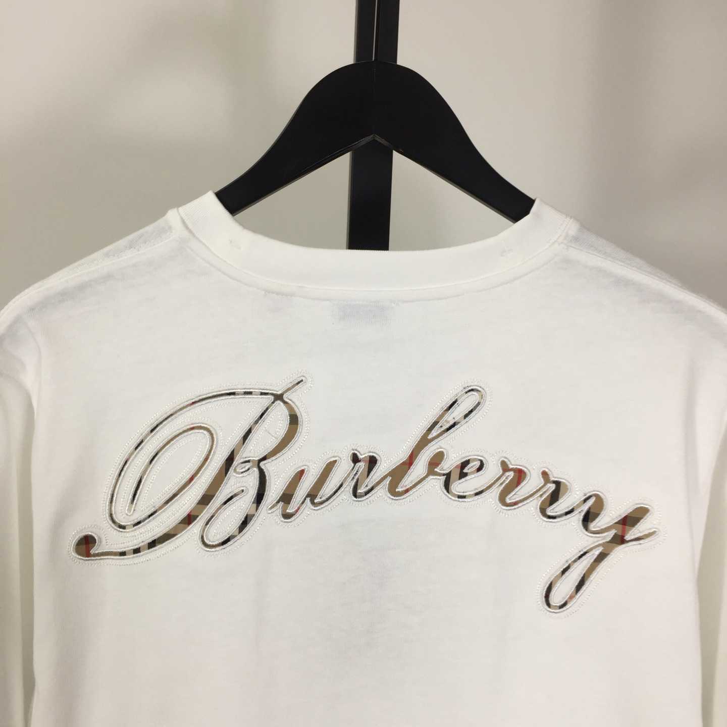 Burberry Check Cursive Logo Cotton T-shirt - DopestKickz