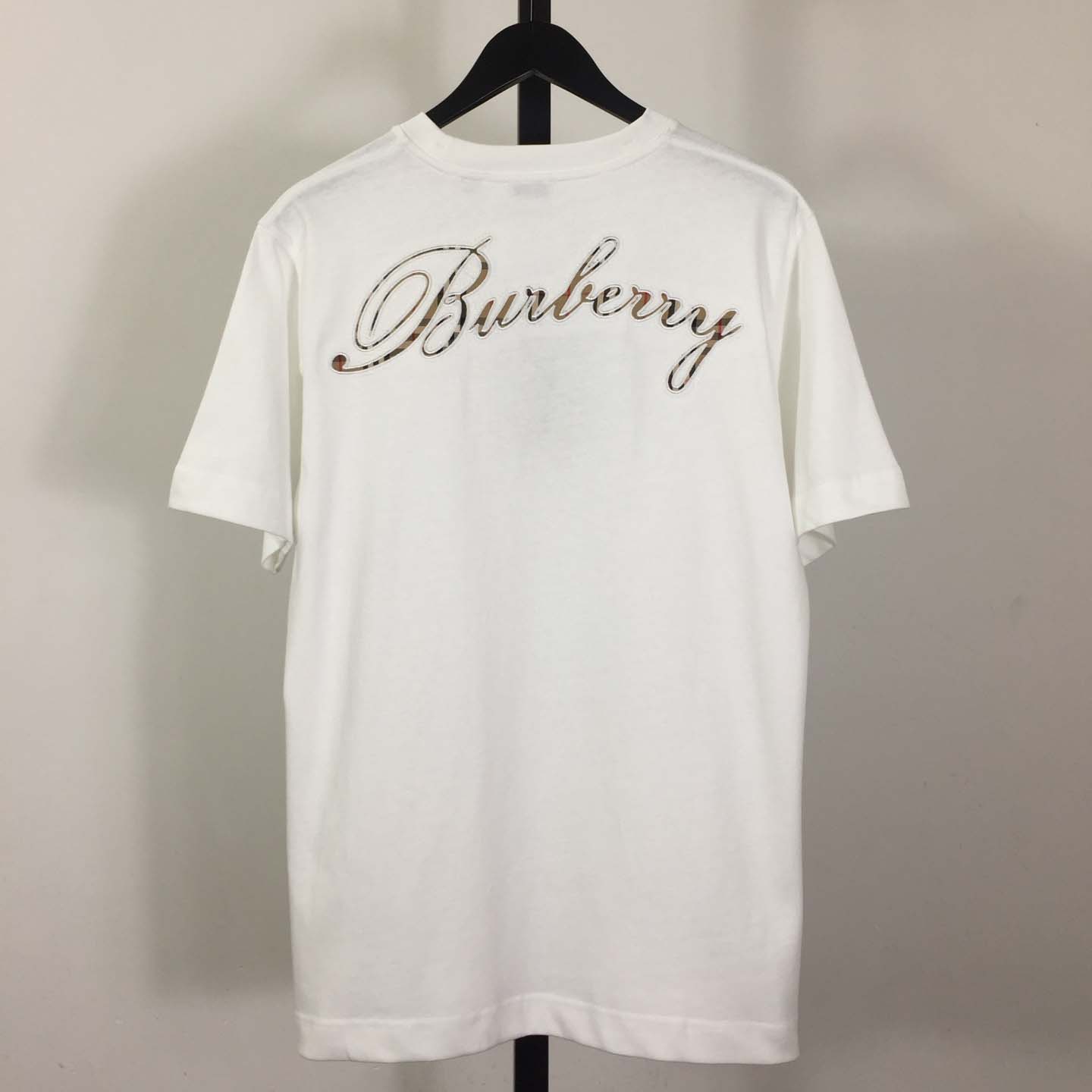 Burberry Check Cursive Logo Cotton T-shirt - DopestKickz