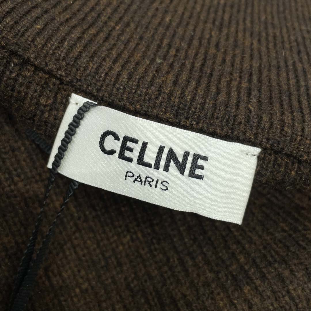 Celine Triomphe Trucker Sweater In Ribbed Wool - DopestKickz