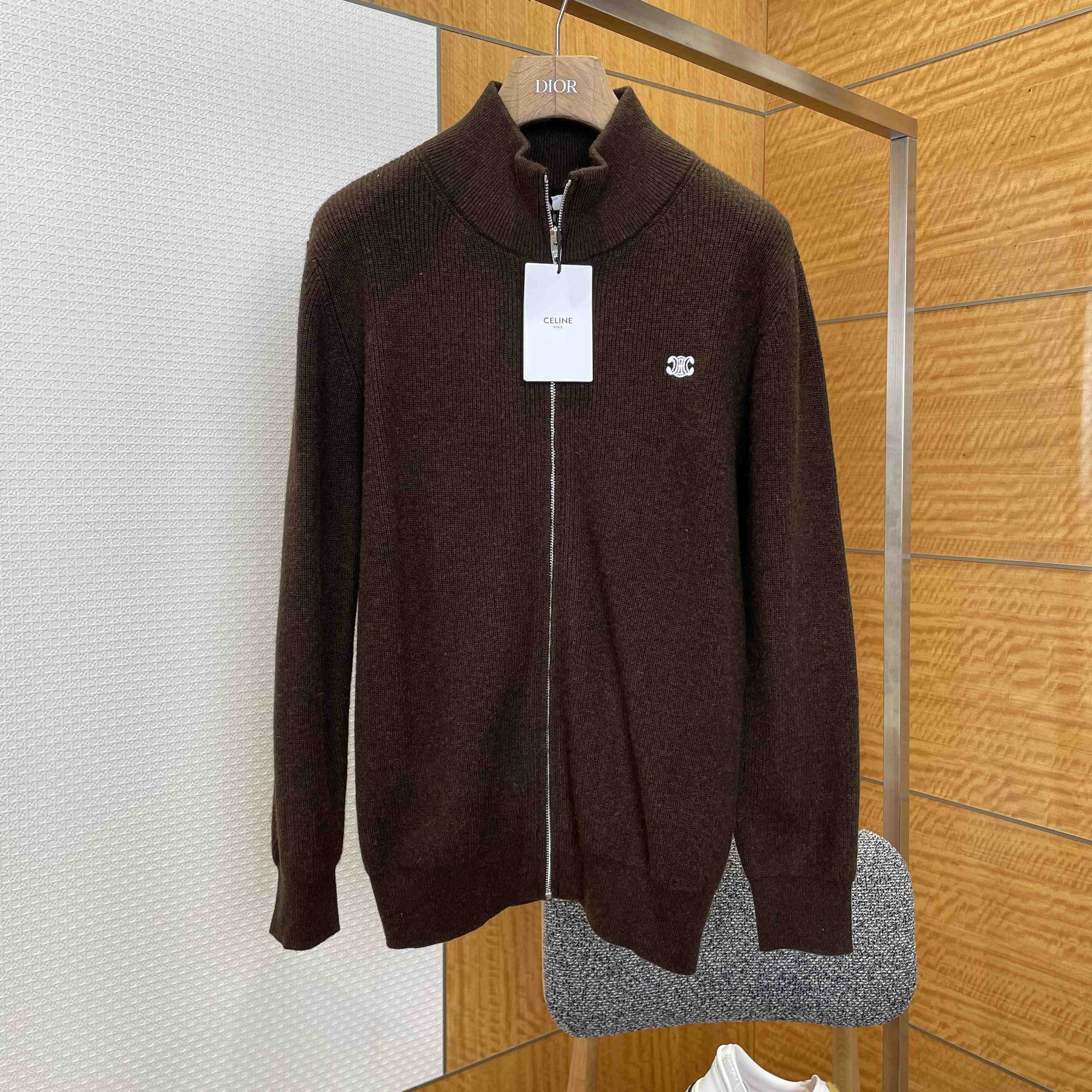 Celine Triomphe Trucker Sweater In Ribbed Wool - DopestKickz