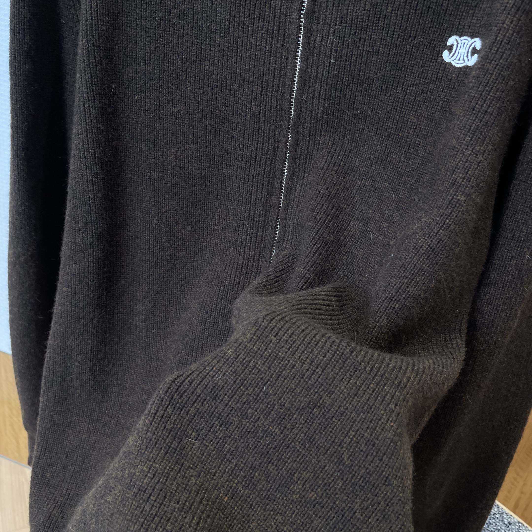 Celine Triomphe Trucker Sweater In Ribbed Wool - DopestKickz