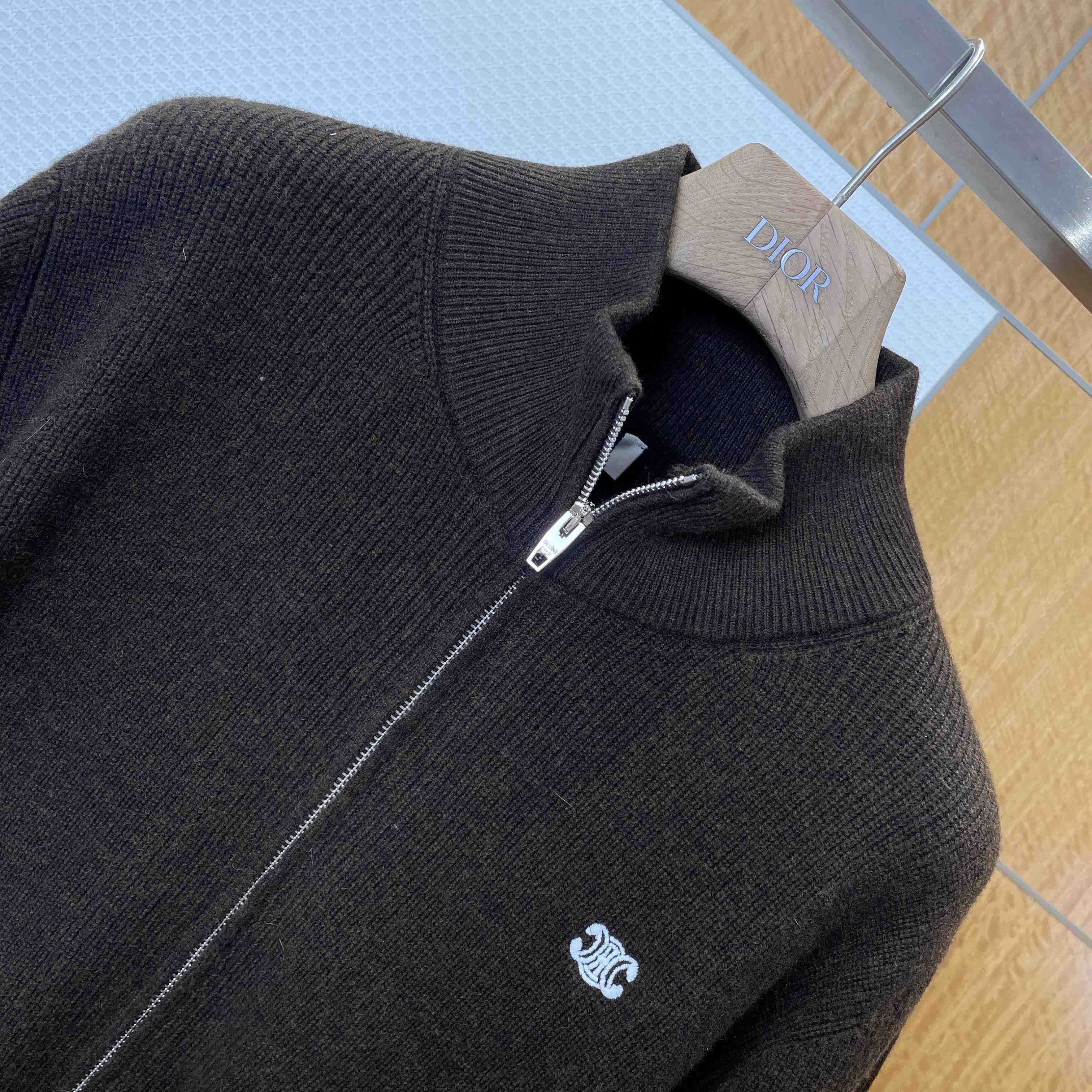 Celine Triomphe Trucker Sweater In Ribbed Wool - DopestKickz