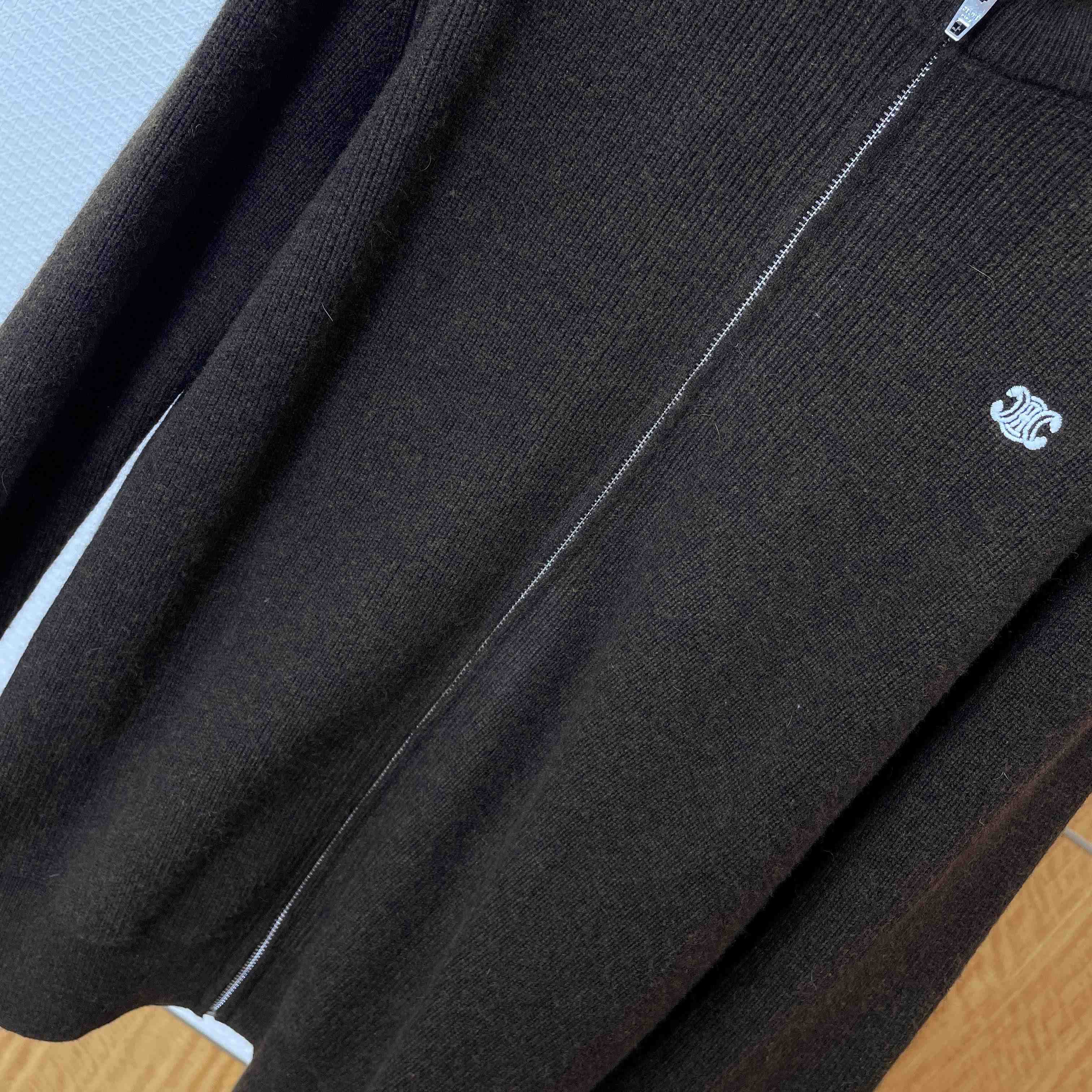 Celine Triomphe Trucker Sweater In Ribbed Wool - DopestKickz