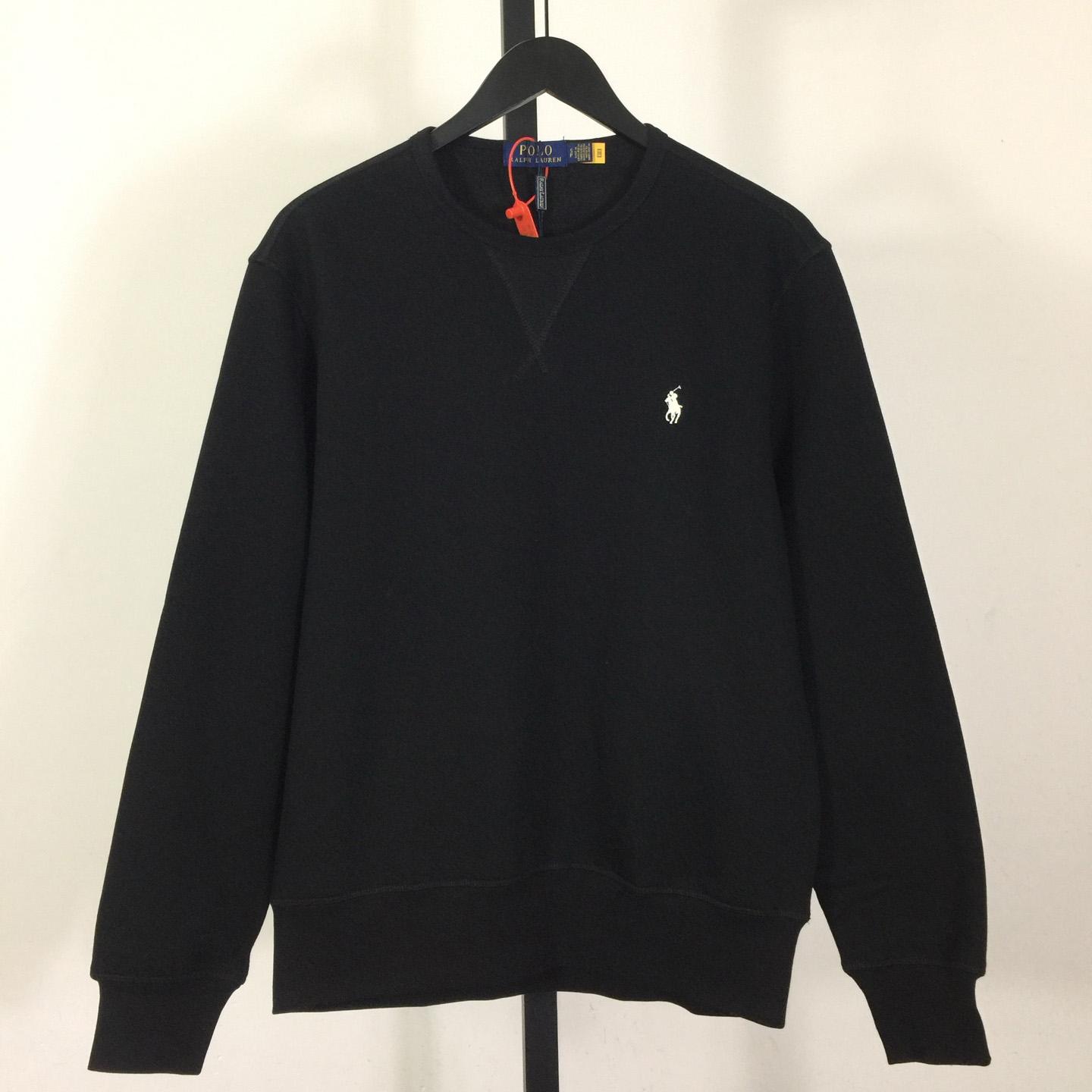 Ralph Lauren Black Cotton-blend Crewneck - DopestKickz