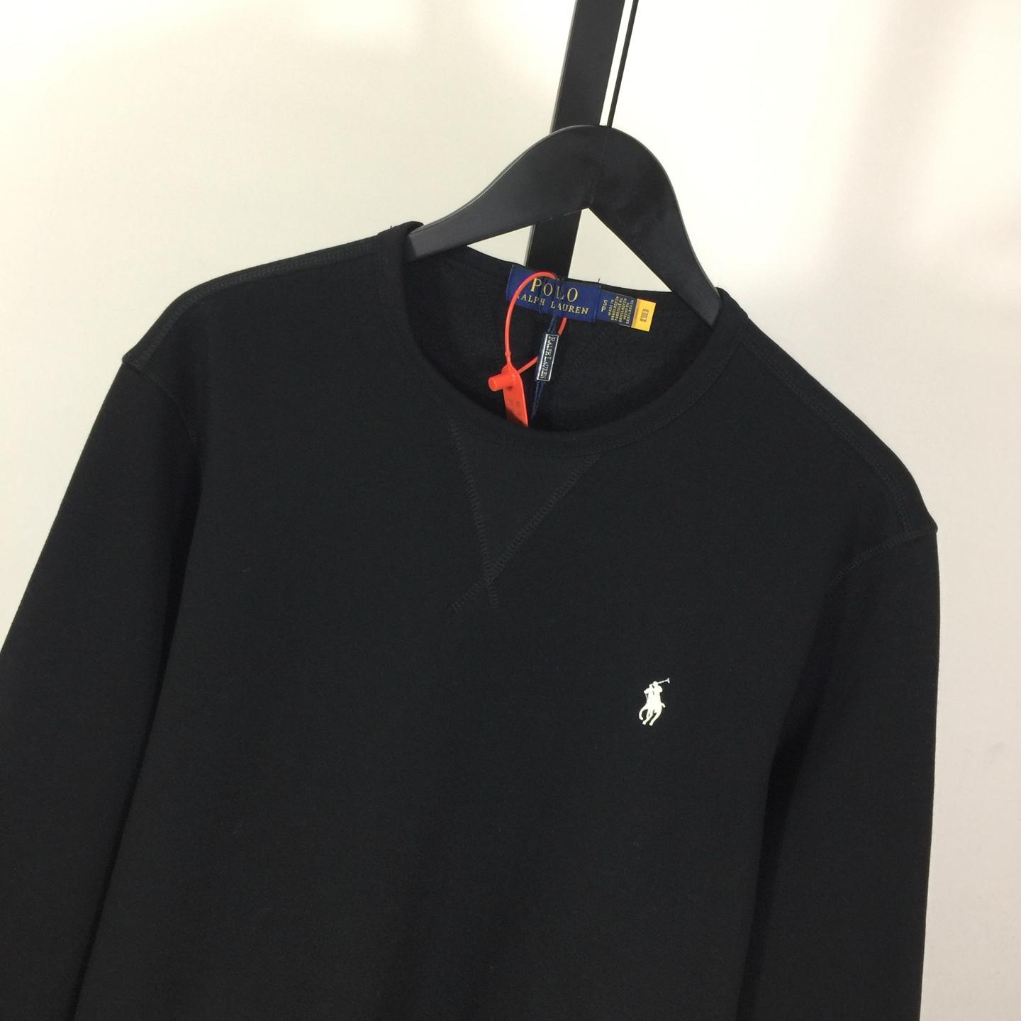 Ralph Lauren Black Cotton-blend Crewneck - DopestKickz