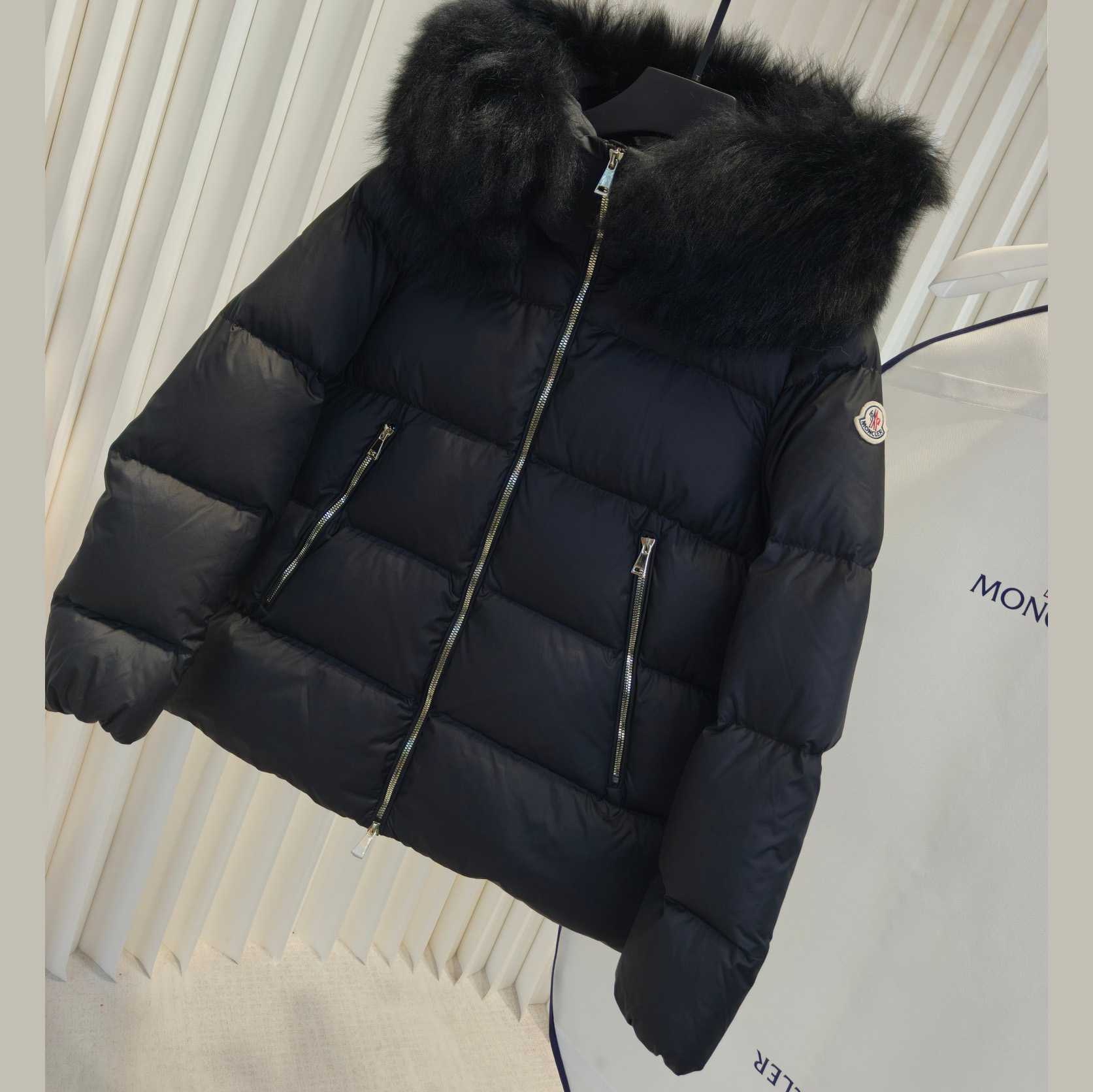 Moncler Laichefur Hooded Shearling-Trimmed Short Down Jacket - DopestKickz
