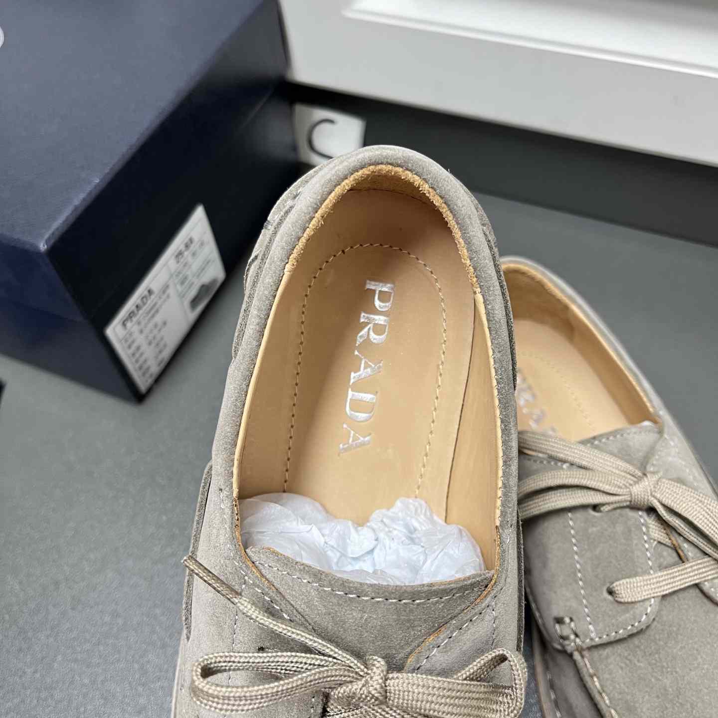 Prada Bleached Suede Loafers - DopestKickz