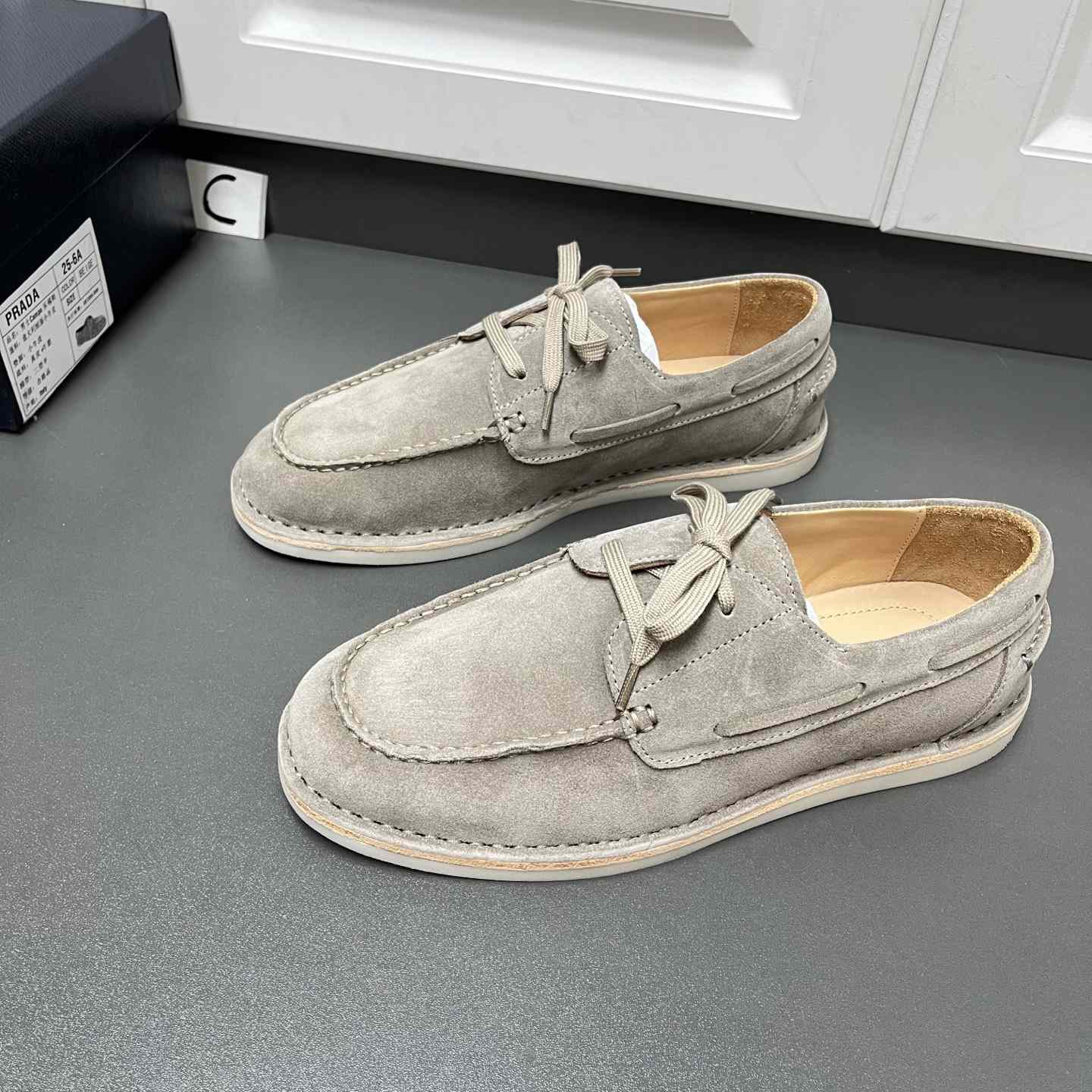 Prada Bleached Suede Loafers - DopestKickz