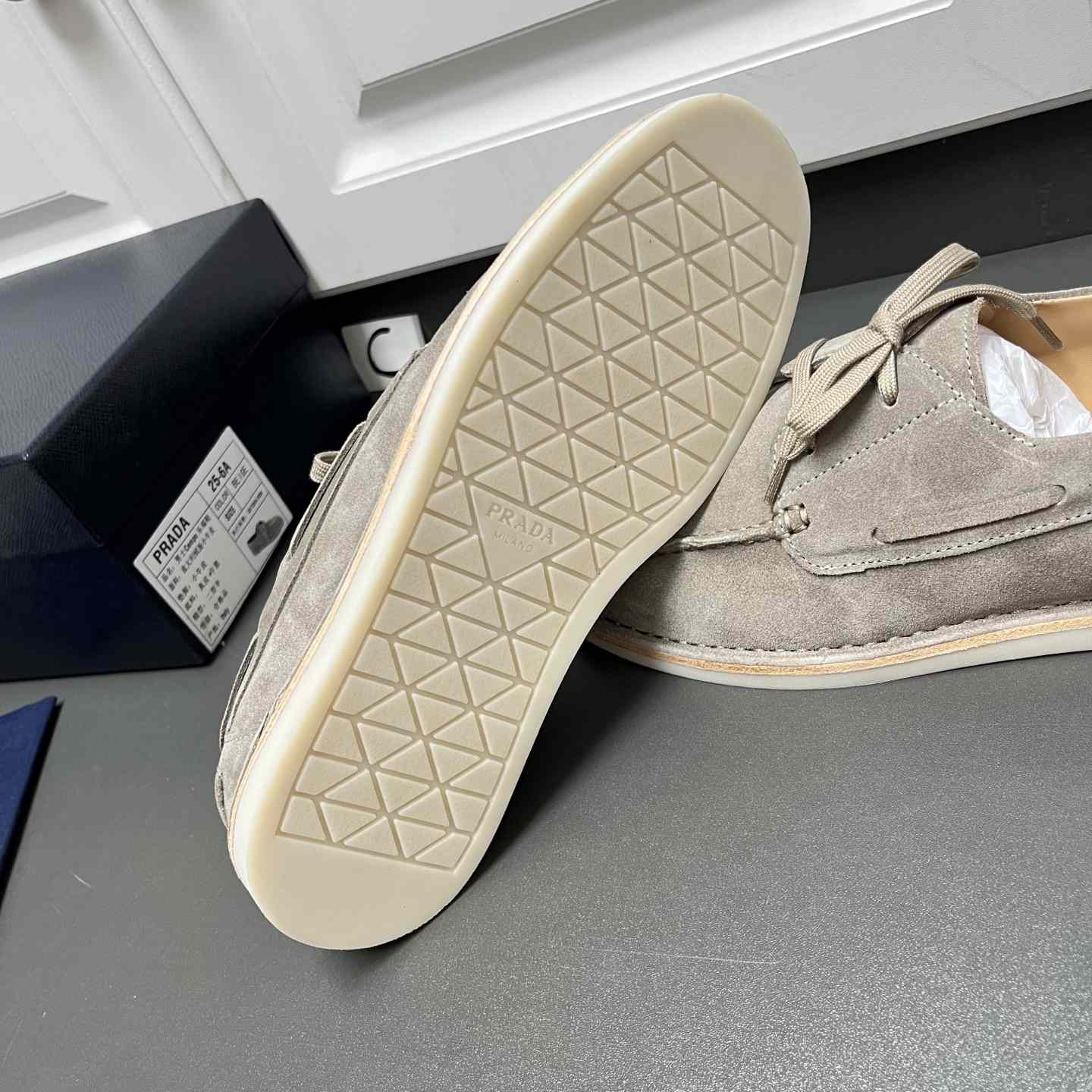 Prada Bleached Suede Loafers - DopestKickz