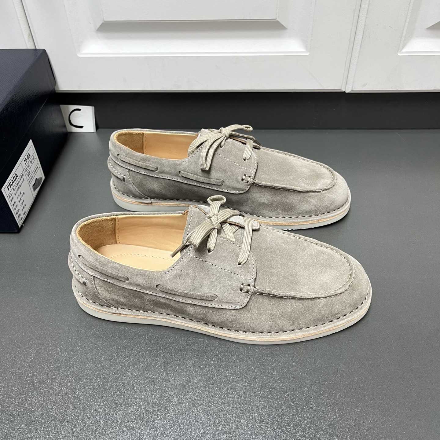 Prada Bleached Suede Loafers - DopestKickz