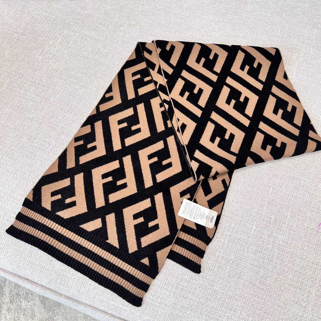Fendi Scarf Wool Brown - DopestKickz