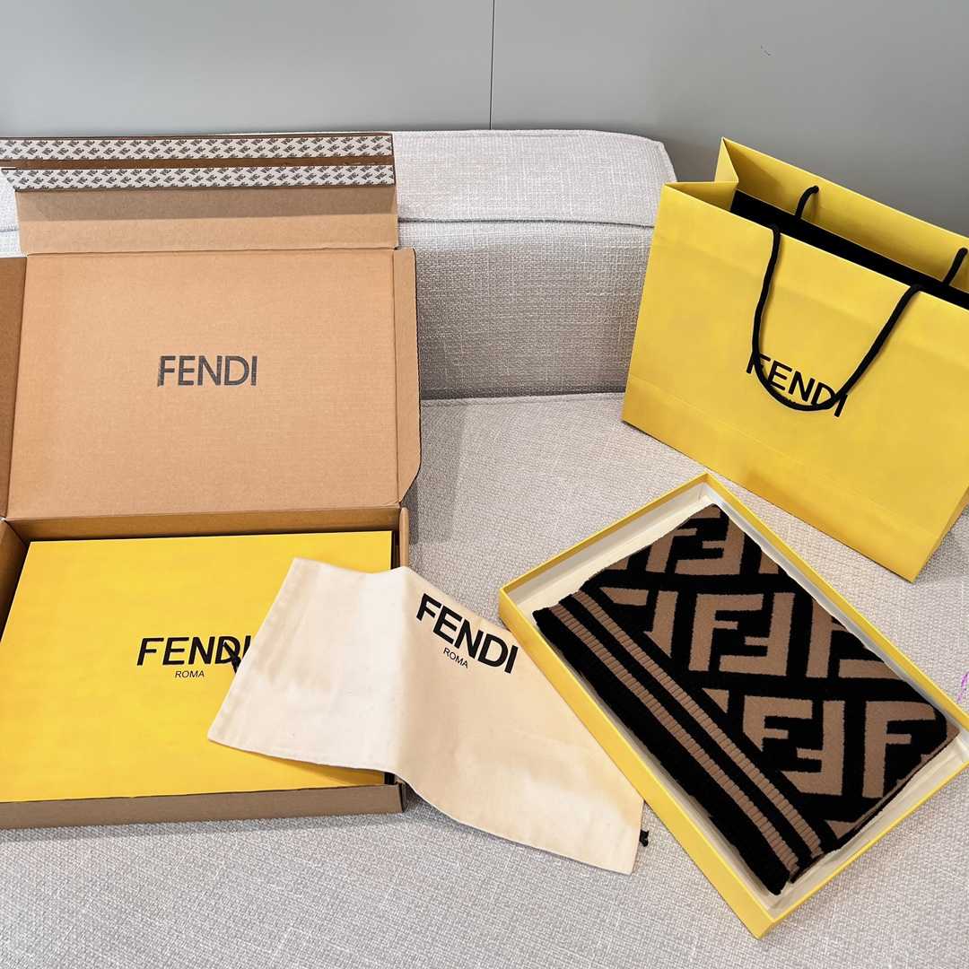 Fendi Scarf Wool Brown - DopestKickz