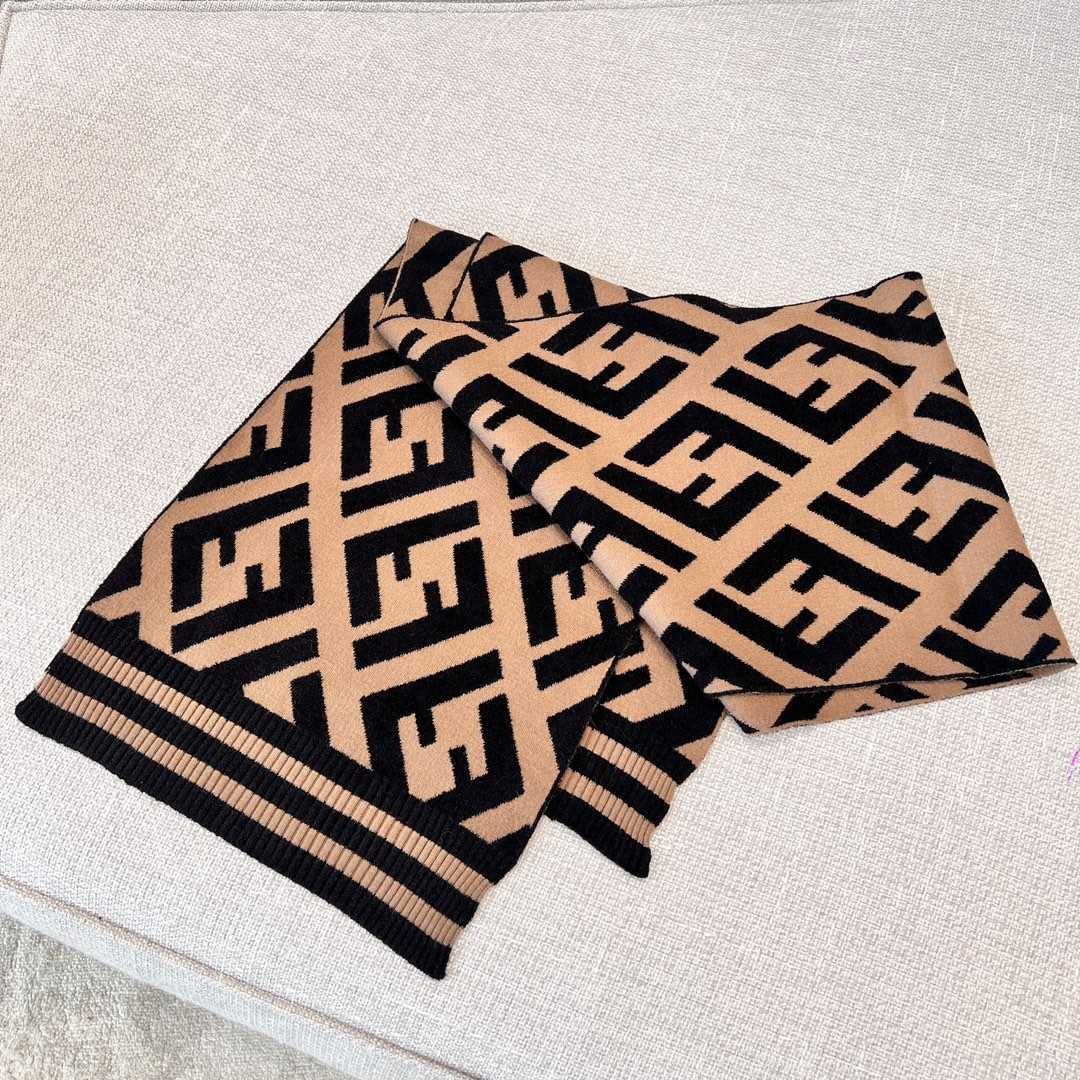 Fendi Scarf Wool Brown - DopestKickz