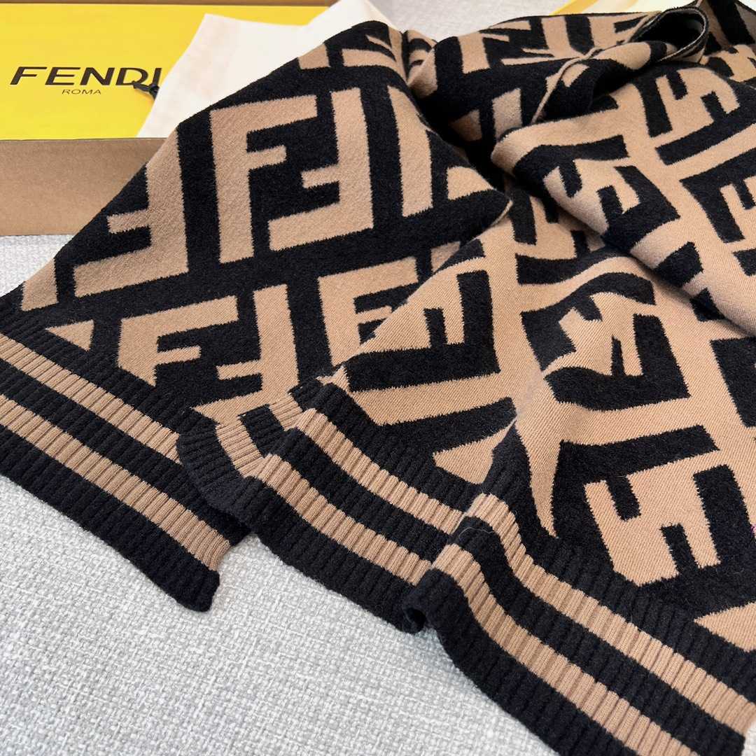 Fendi Scarf Wool Brown - DopestKickz