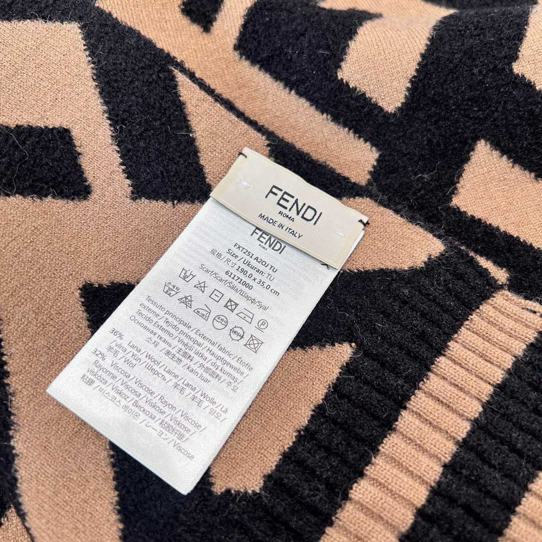 Fendi Scarf Wool Brown - DopestKickz