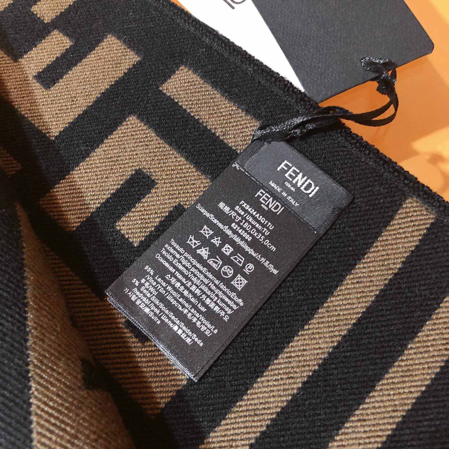 Fendi Scarf Wool Brown - DopestKickz