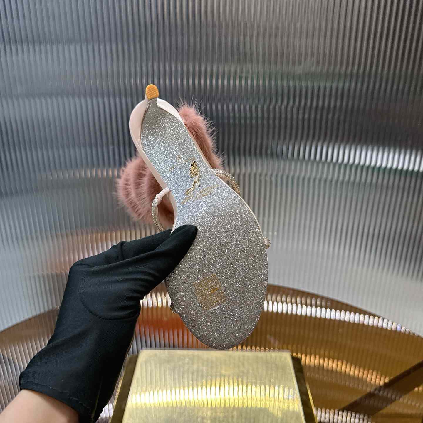 Rene Caovilla Lapin Fur-embellished 95mm Sandal   - DopestKickz