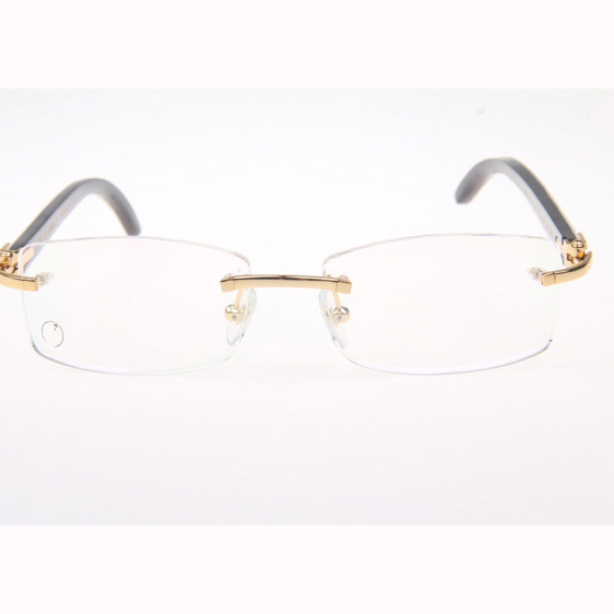 Cartier CT_3524012 White Mix Black Buffalo Eyeglasses In Gold - DopestKickz