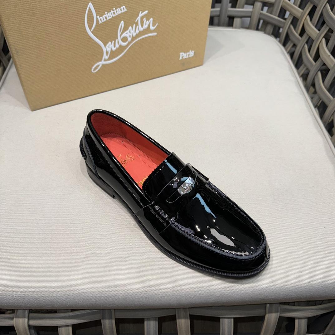 Christian Louboutin Penny Loafers - Patent calf leather - Black - DopestKickz