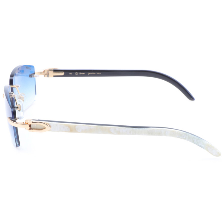 Cartier CT_3524012 White Mix Black Buffalo Sunglasses In Gradient Blue - DopestKickz