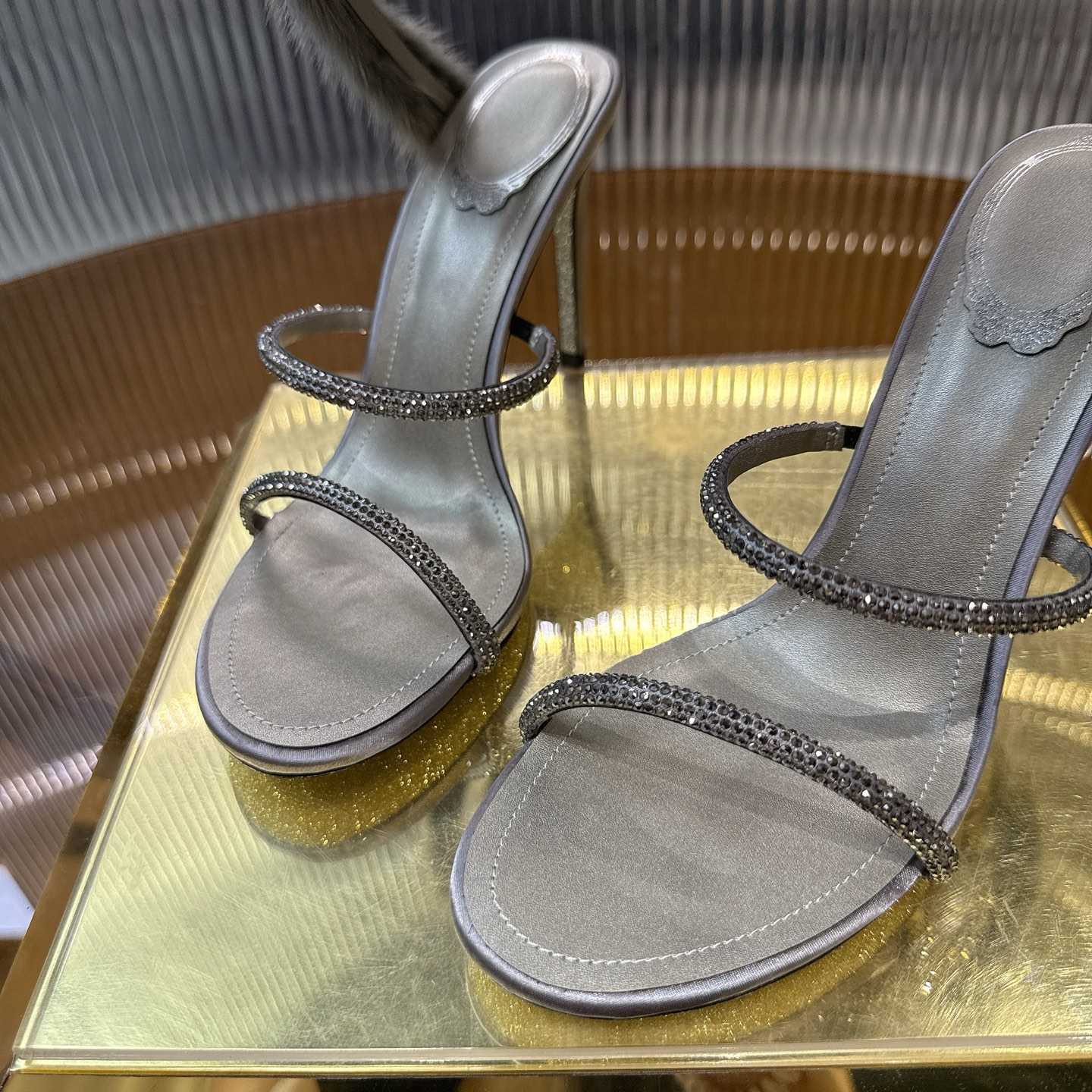 Rene Caovilla Lapin Fur-embellished 95mm Sandal   - DopestKickz