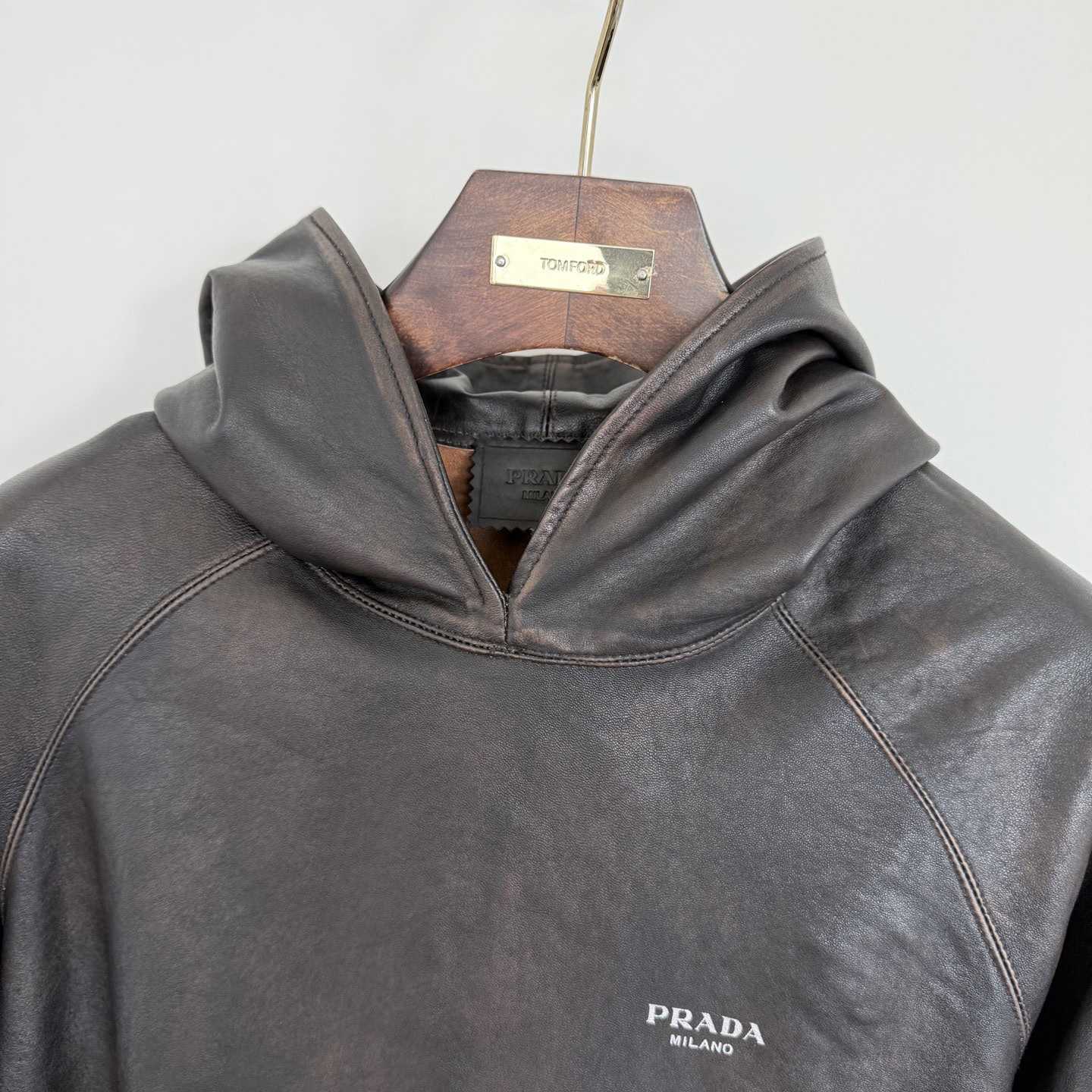 Prada Leather Hoodie - DopestKickz