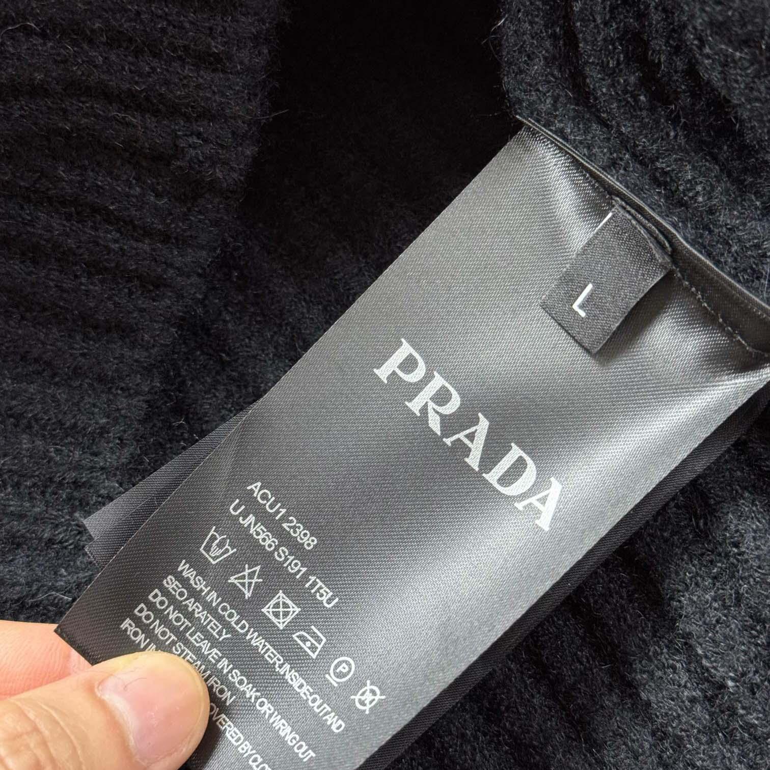 Prada Cashgora Ribbed-Knit Cardigan - DopestKickz