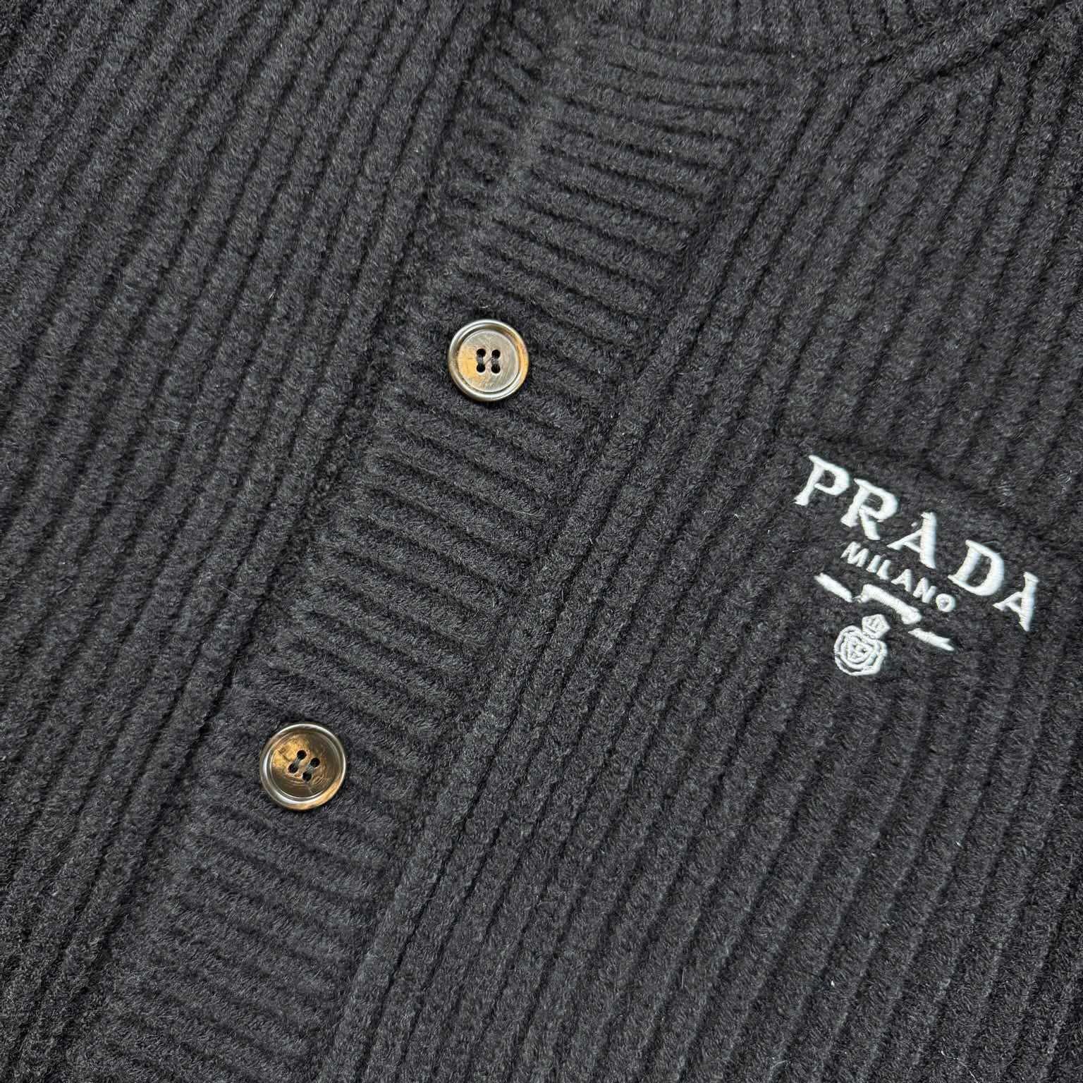 Prada Cashgora Ribbed-Knit Cardigan - DopestKickz