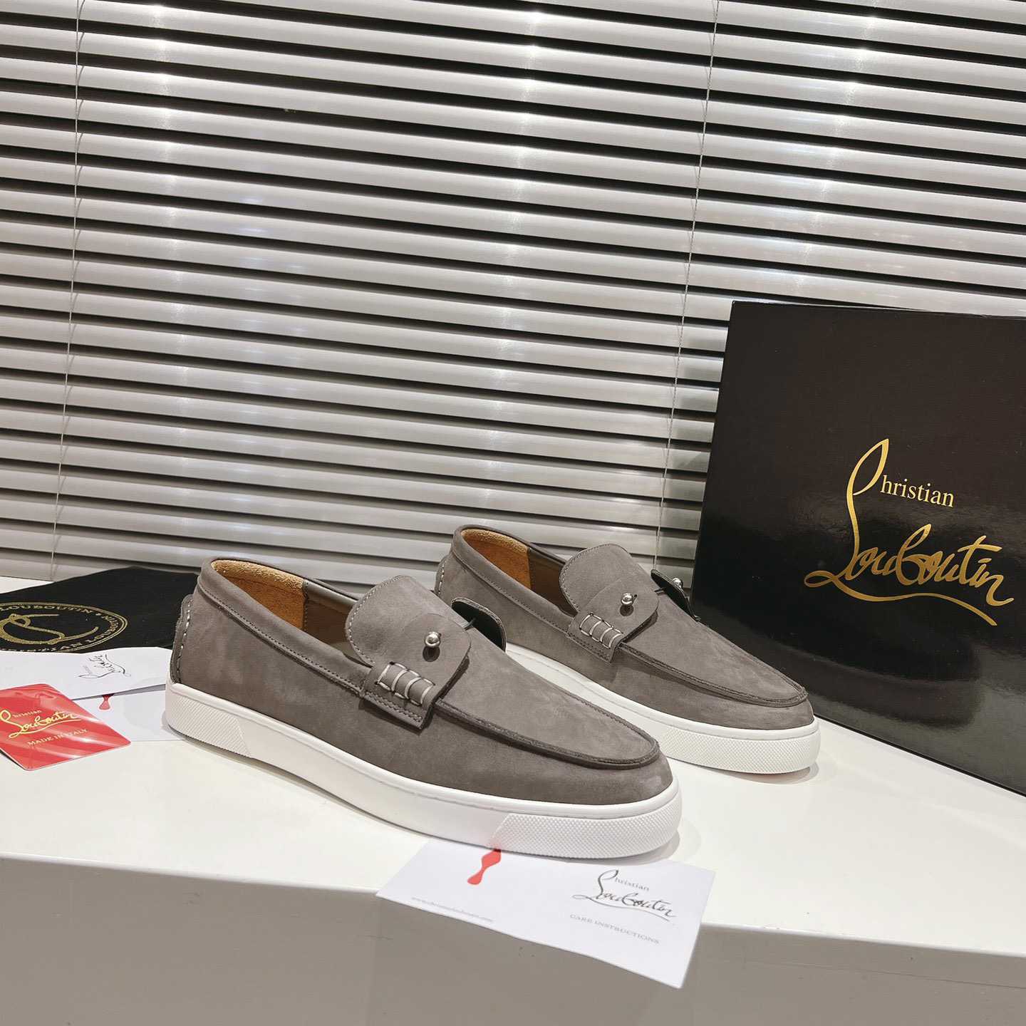 Christian Louboutin Boat Shoes - Reversed nubuck leather - DopestKickz
