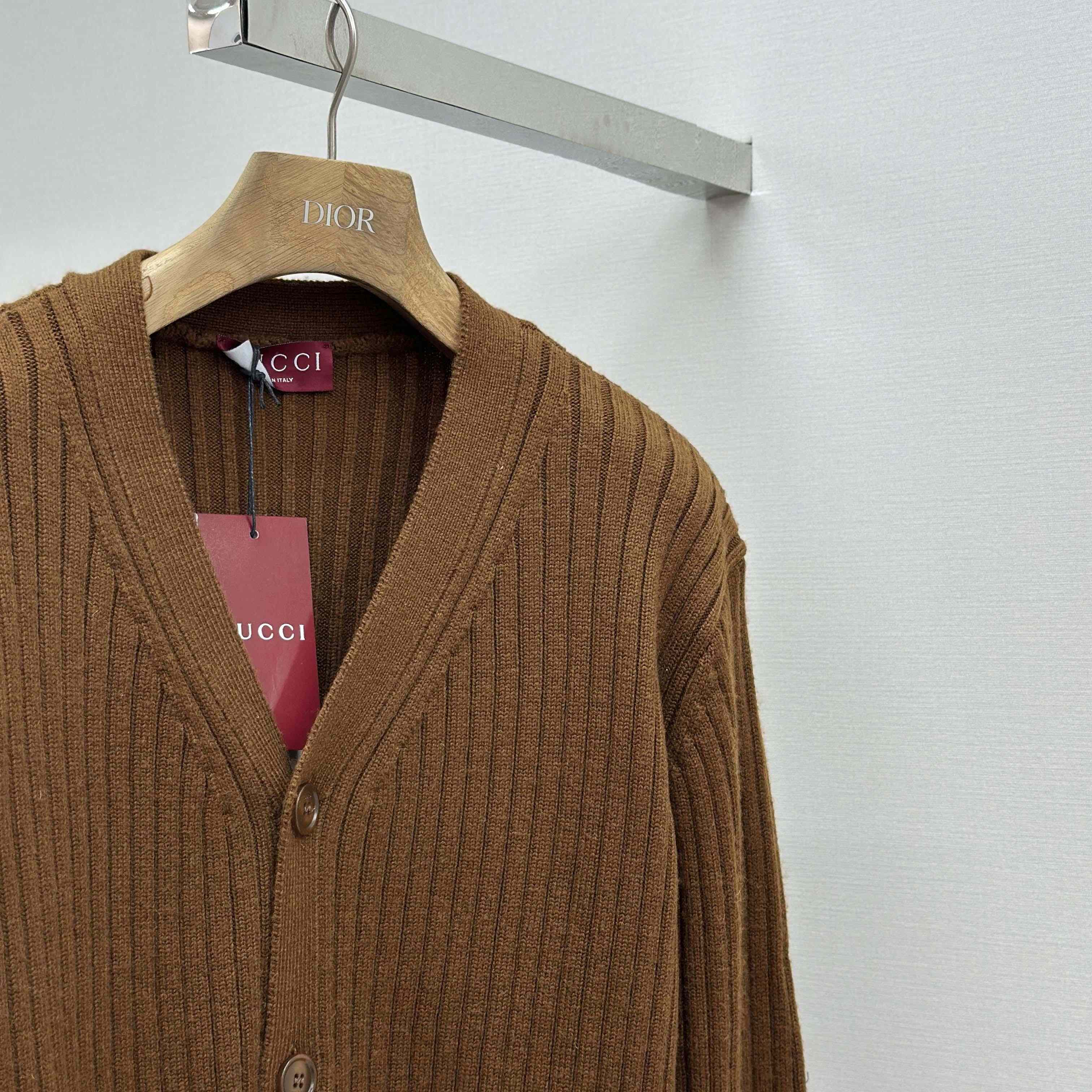 Gucci Rib Wool Cashmere Knit Cardigan - DopestKickz