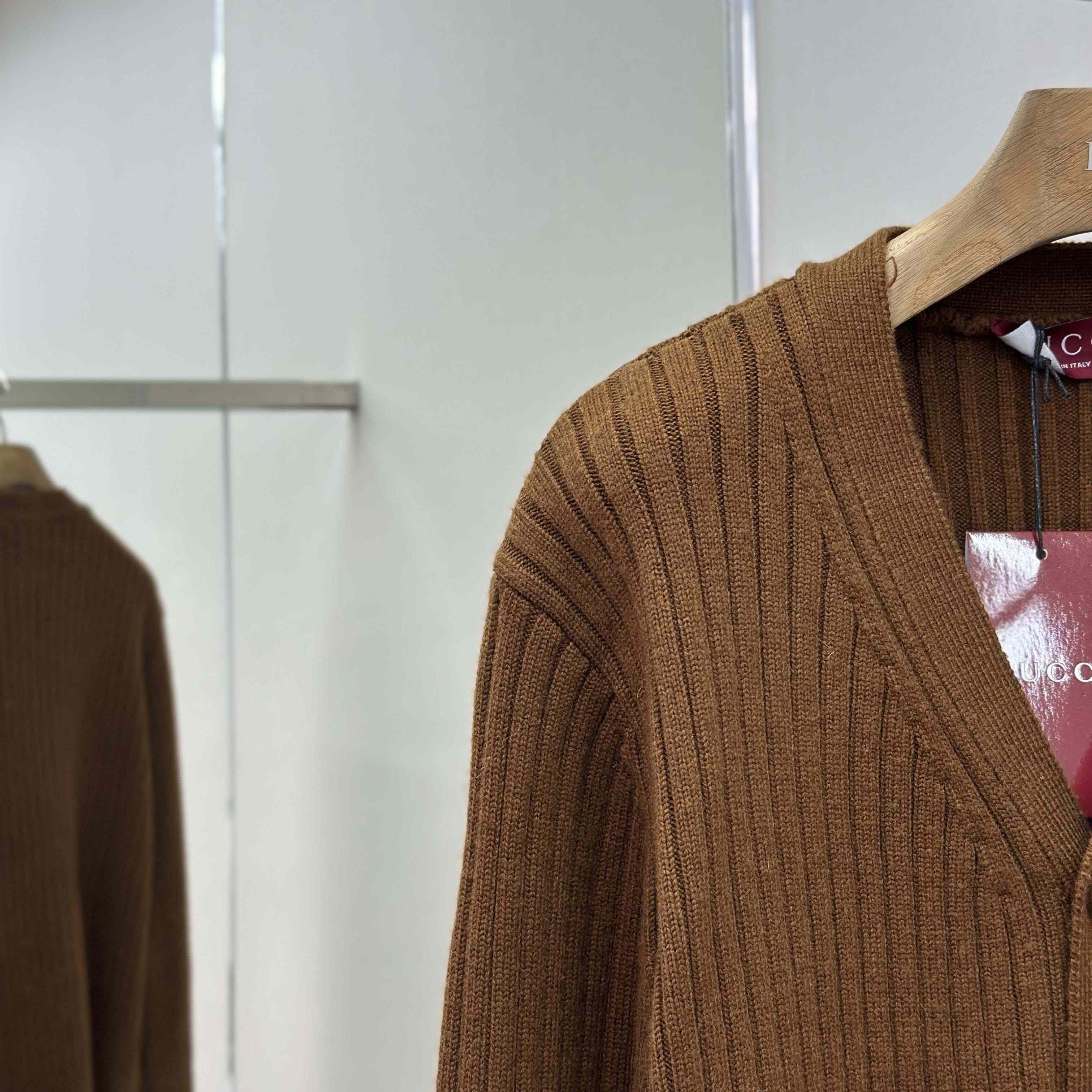 Gucci Rib Wool Cashmere Knit Cardigan - DopestKickz