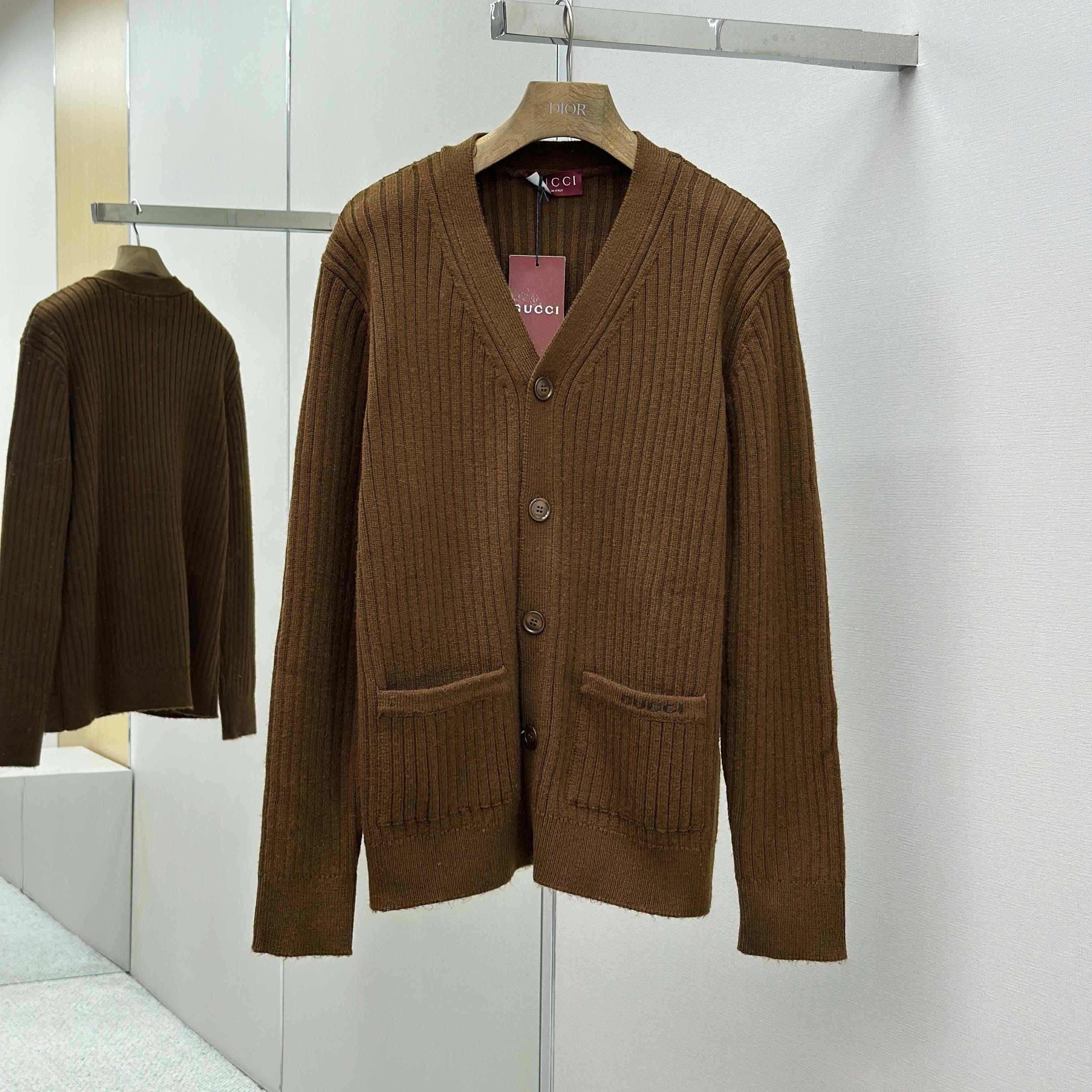 Gucci Rib Wool Cashmere Knit Cardigan - DopestKickz