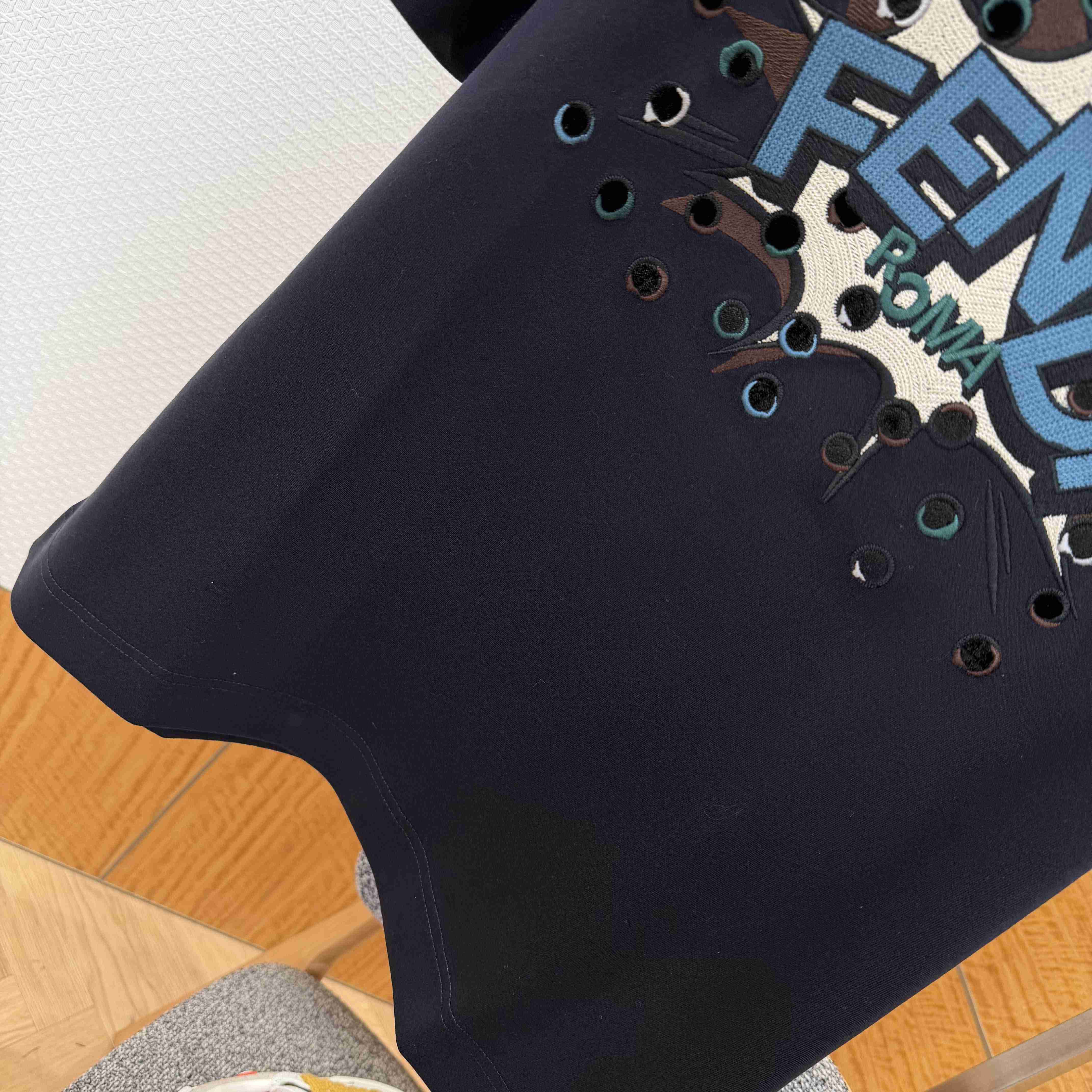 Fendi Dark Blue Cotton T-shirt - DopestKickz