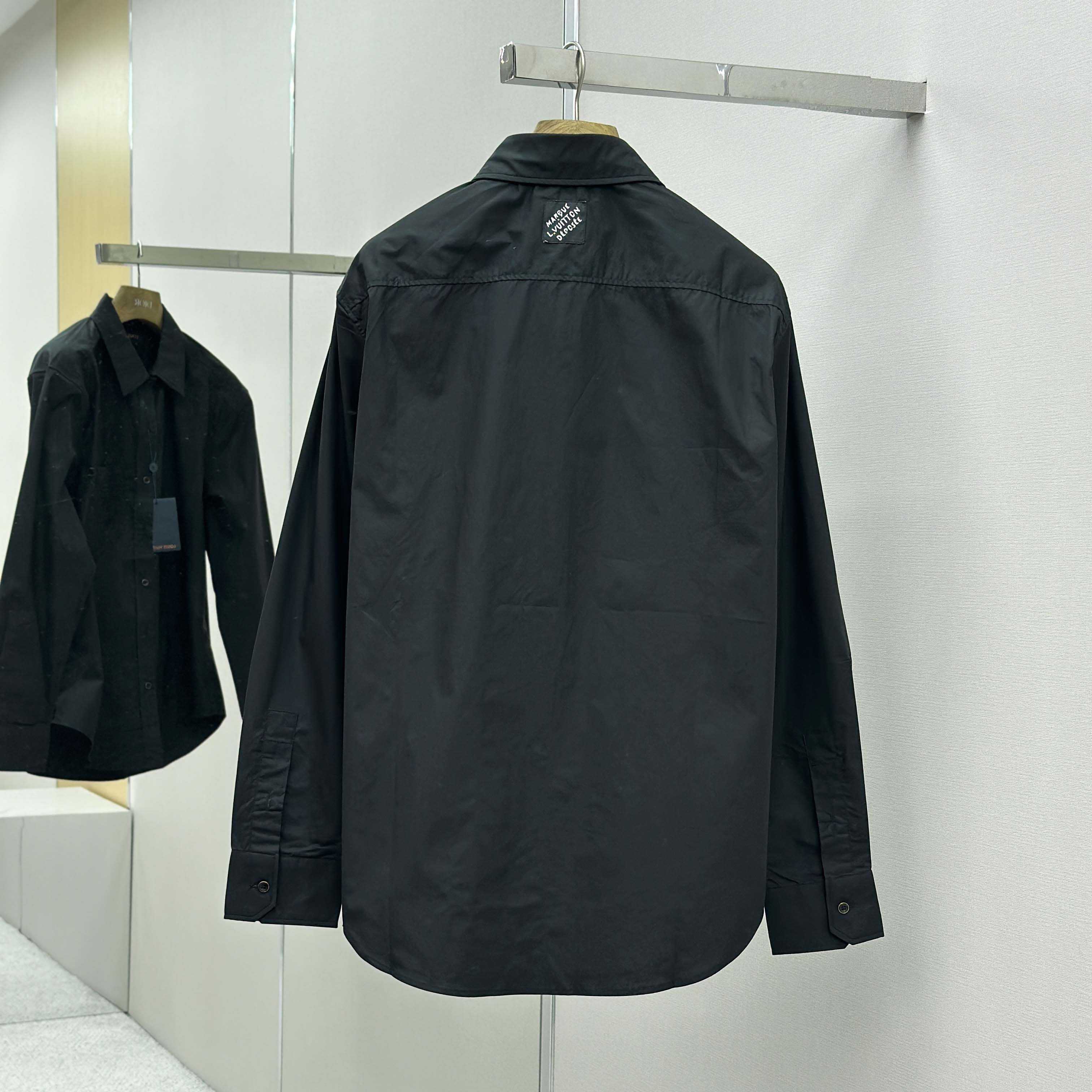 Louis Vuitton Embossed Signature Long-Sleeved Cotton Shirt    - DopestKickz