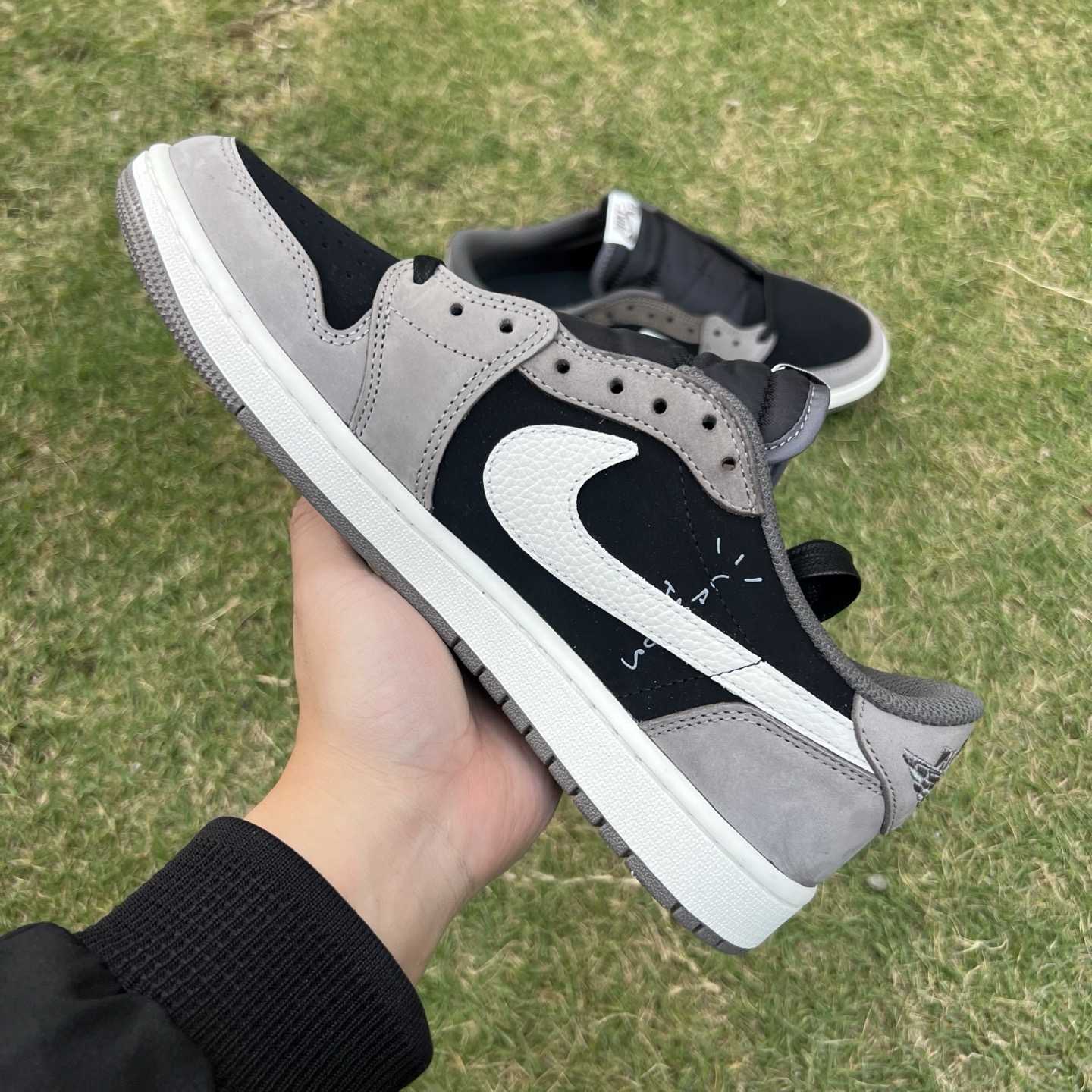 Travis Scott x Air Jordan 1 Low OG “Cactus Jack” Black/Grey Low-Top Sneaker DM7866-201 - DopestKickz