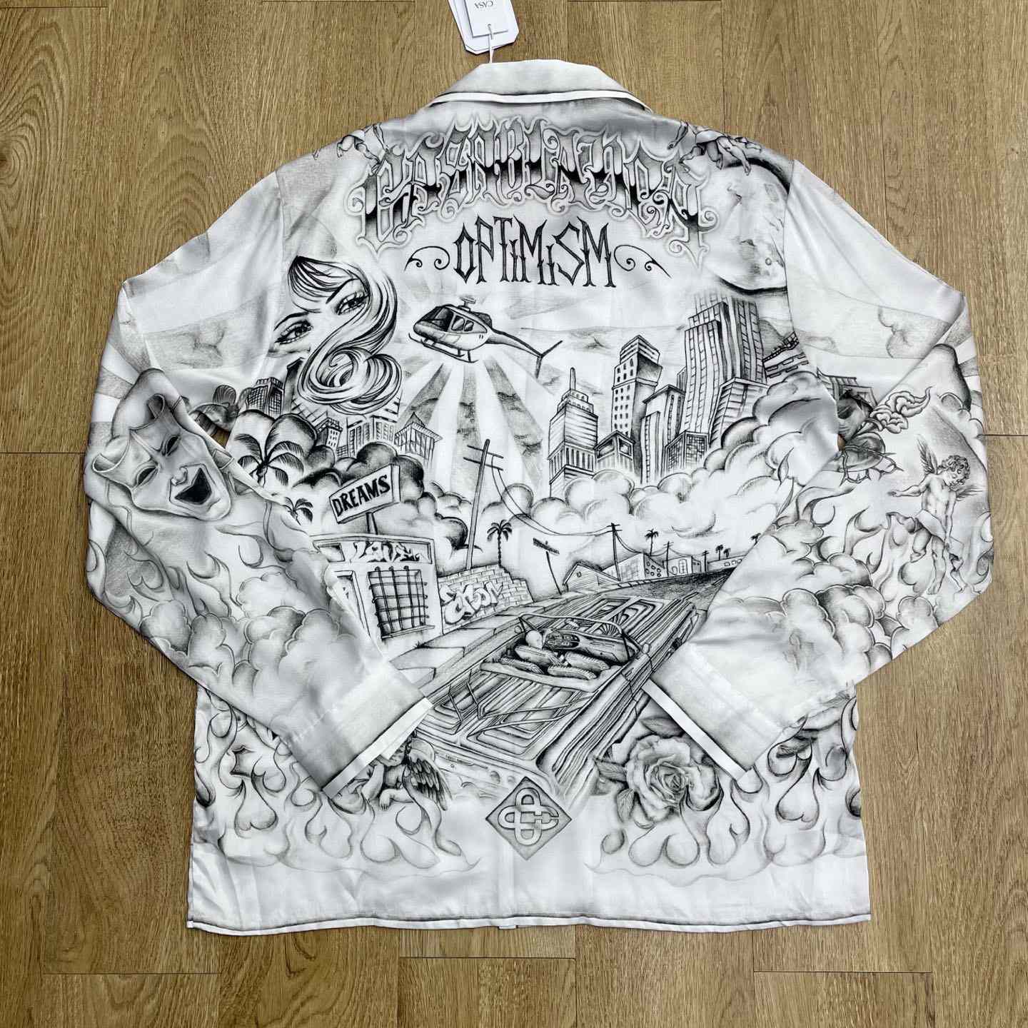 Casablanca Tattoo Long Sleeve Silk Shirt   CA3549 - DopestKickz