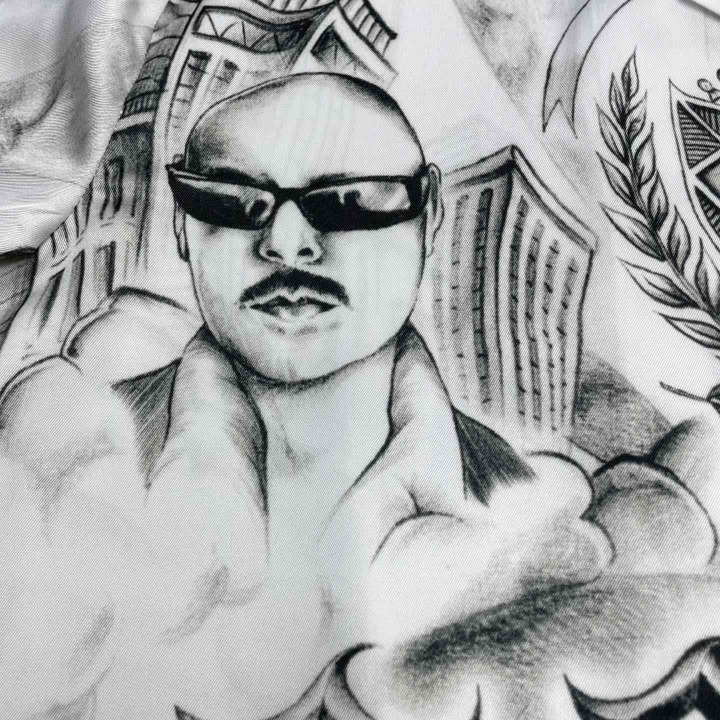 Casablanca Tattoo Long Sleeve Silk Shirt   CA3549 - DopestKickz