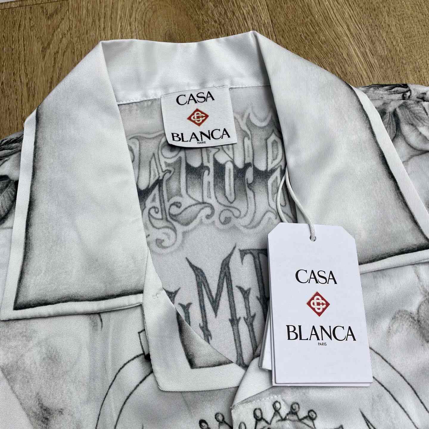 Casablanca Tattoo Long Sleeve Silk Shirt   CA3549 - DopestKickz