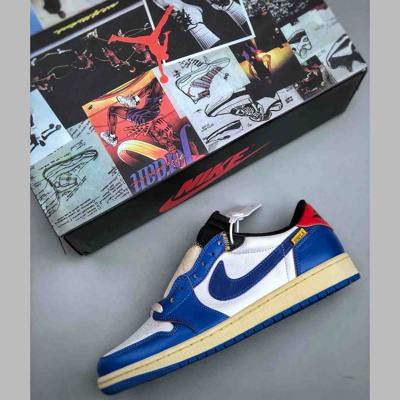 Union LA x Air Jordan 1 Low “White Blue Patchwork” HQ6998-146 - DopestKickz