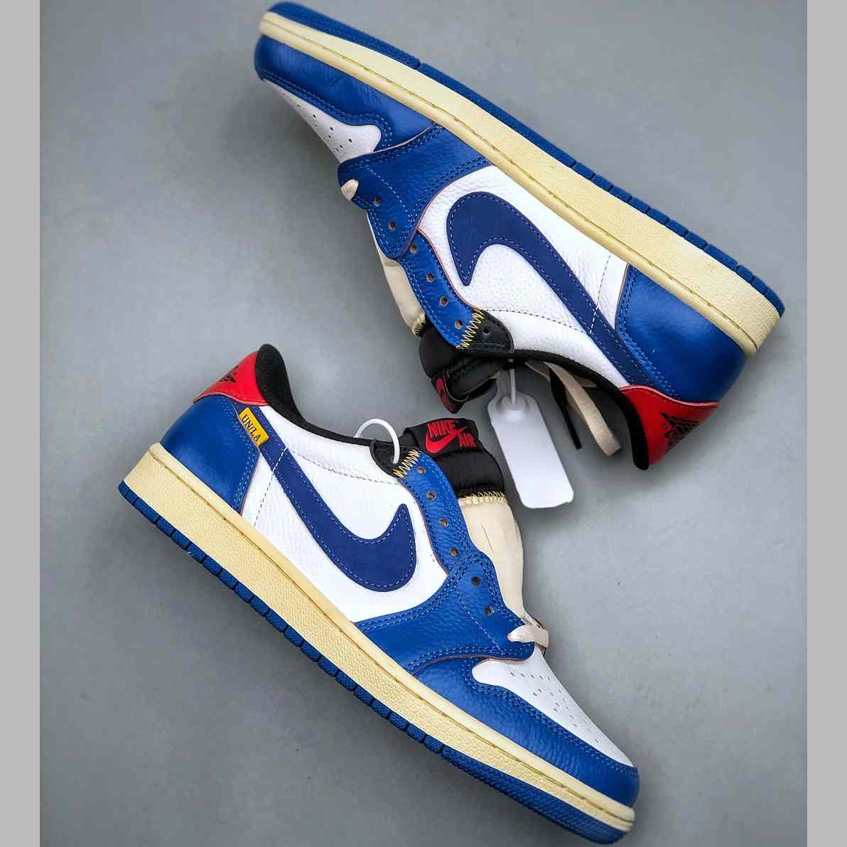 Union LA x Air Jordan 1 Low “White Blue Patchwork” HQ6998-146 - DopestKickz
