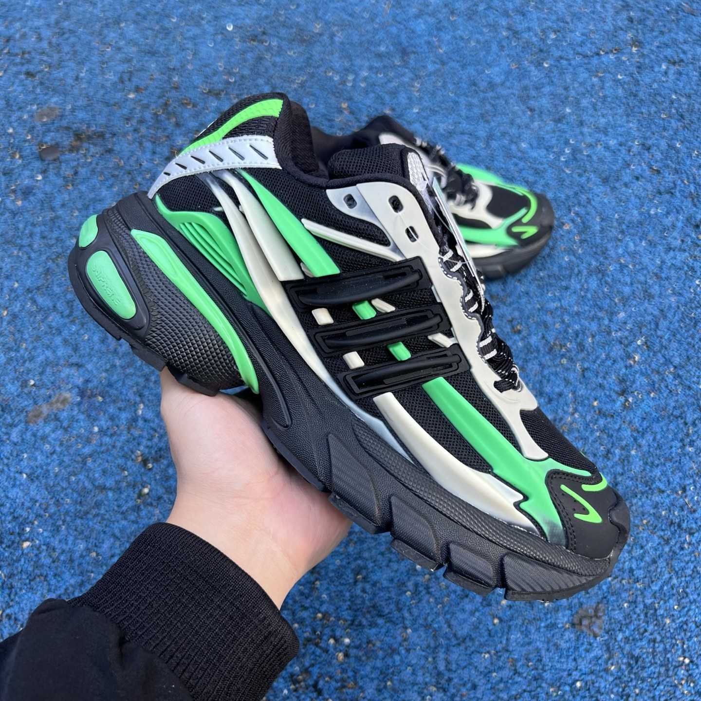 Pharrell x Virginia x adidas Adistar Jellyfish “Black/Green” Comfortable Fashion Slide JP9266 - DopestKickz