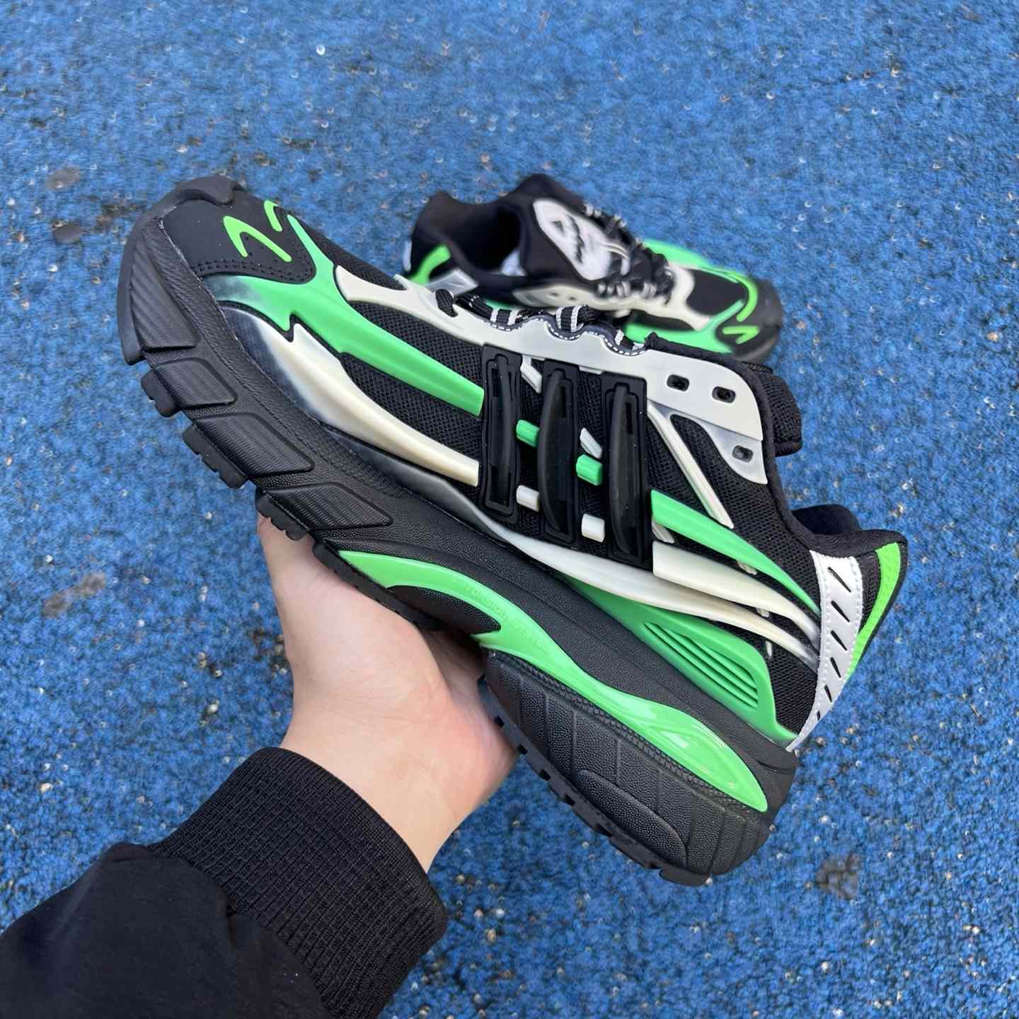 Pharrell x Virginia x adidas Adistar Jellyfish “Black/Green” Comfortable Fashion Slide JP9266 - DopestKickz