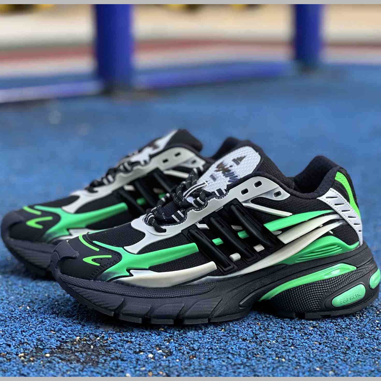 Pharrell x Virginia x adidas Adistar Jellyfish “Black/Green” Comfortable Fashion Slide JP9266 - DopestKickz