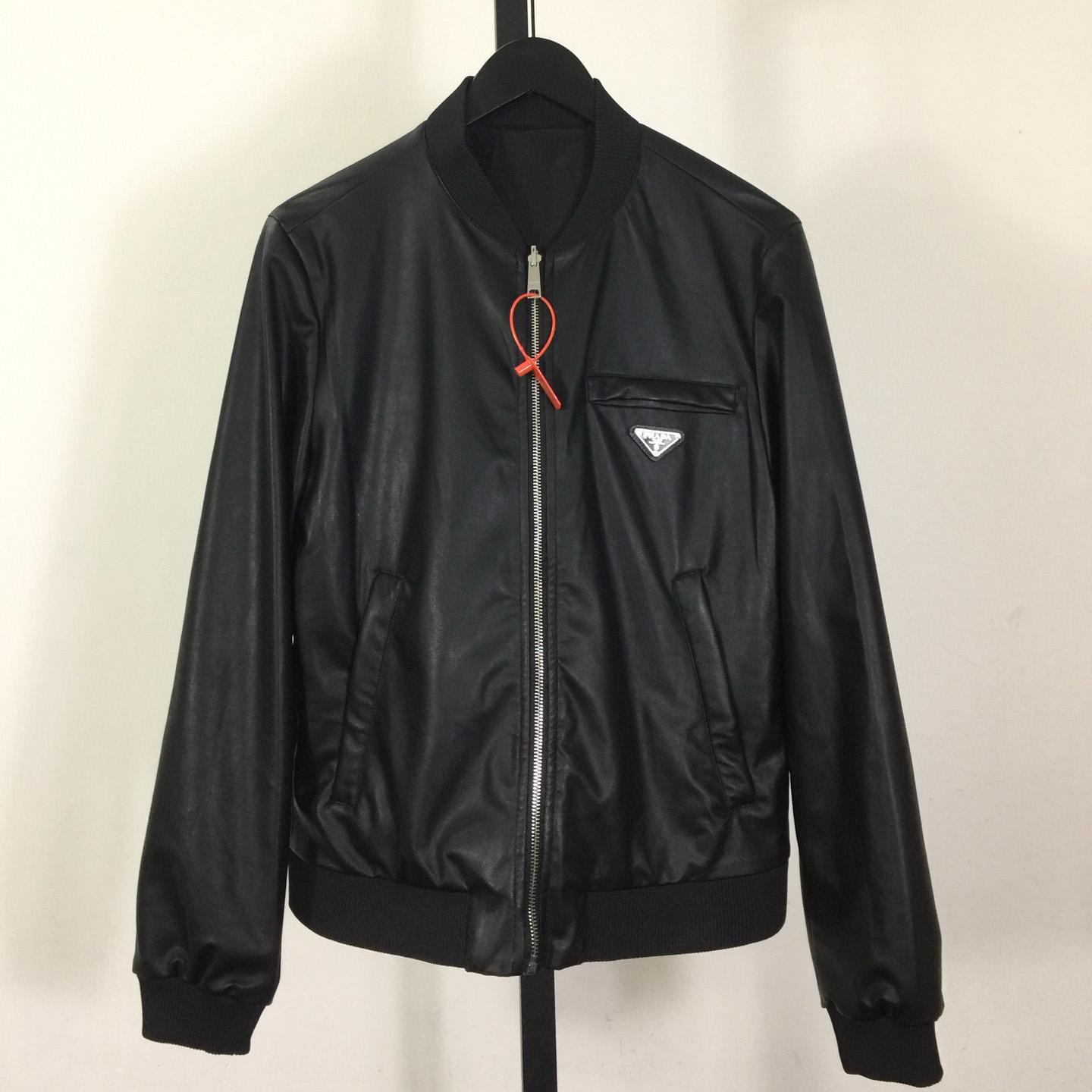 Prada Leather Bomber Jacket - DopestKickz