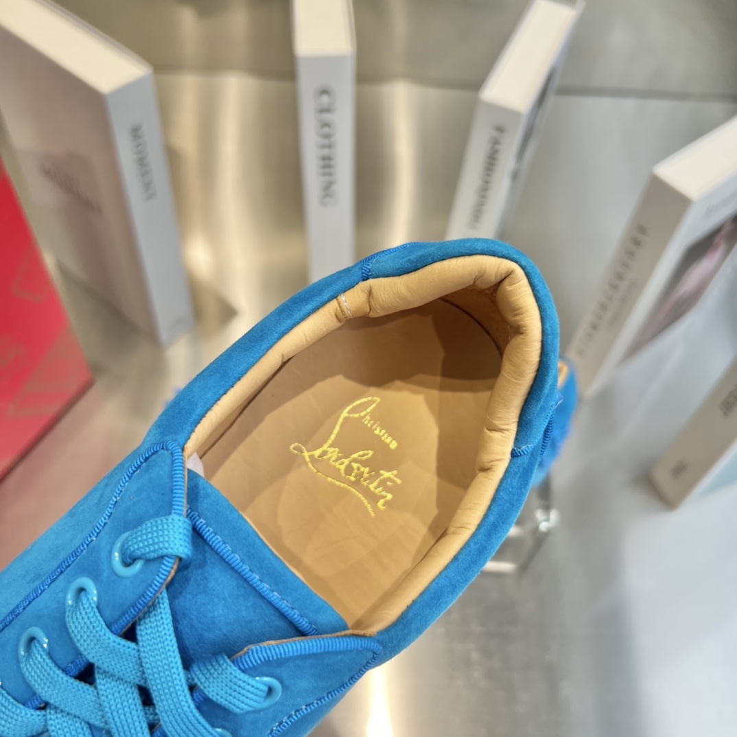 Christian Louboutin Louis Junior Spikes Orlato Flat 'Blue' - DopestKickz