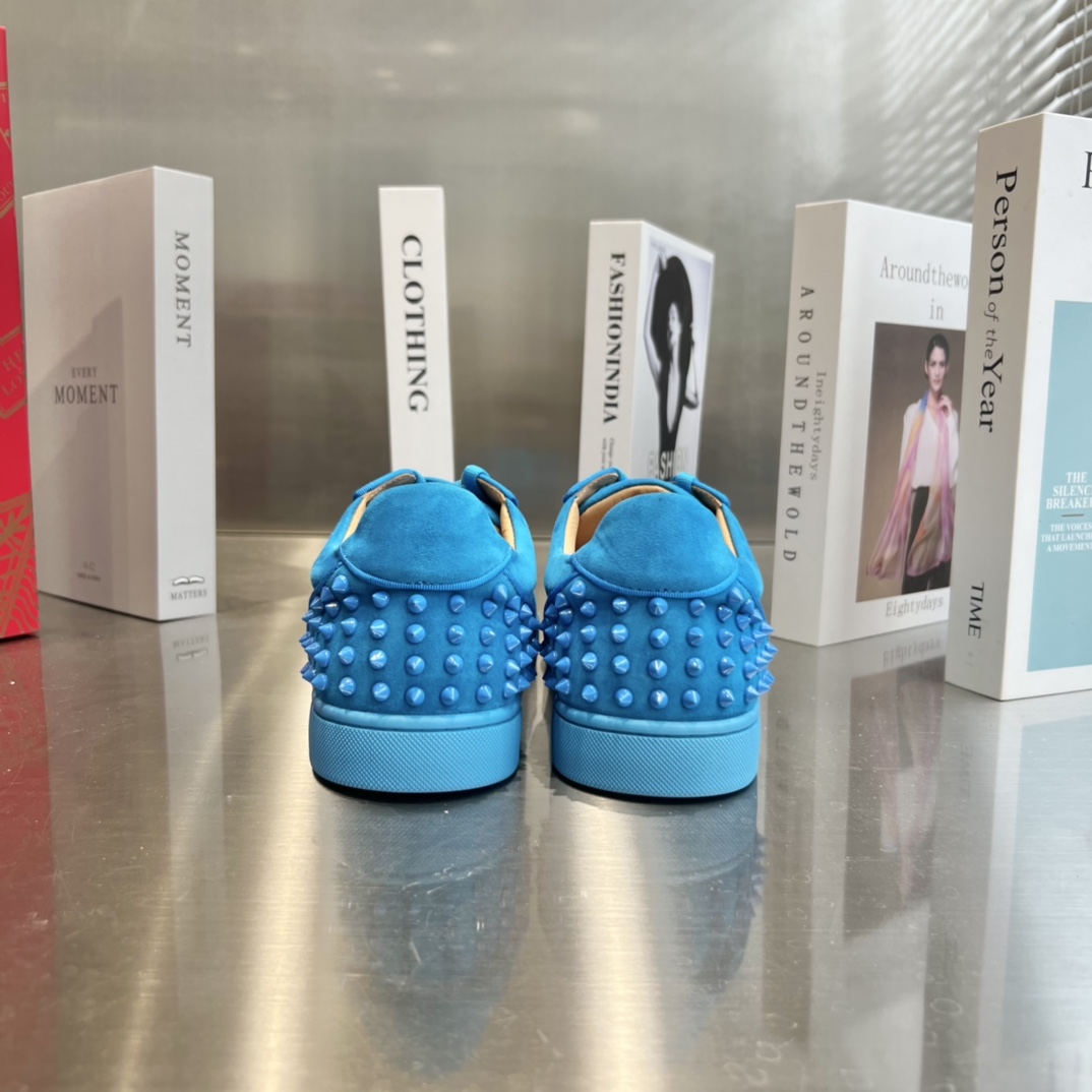 Christian Louboutin Louis Junior Spikes Orlato Flat 'Blue' - DopestKickz